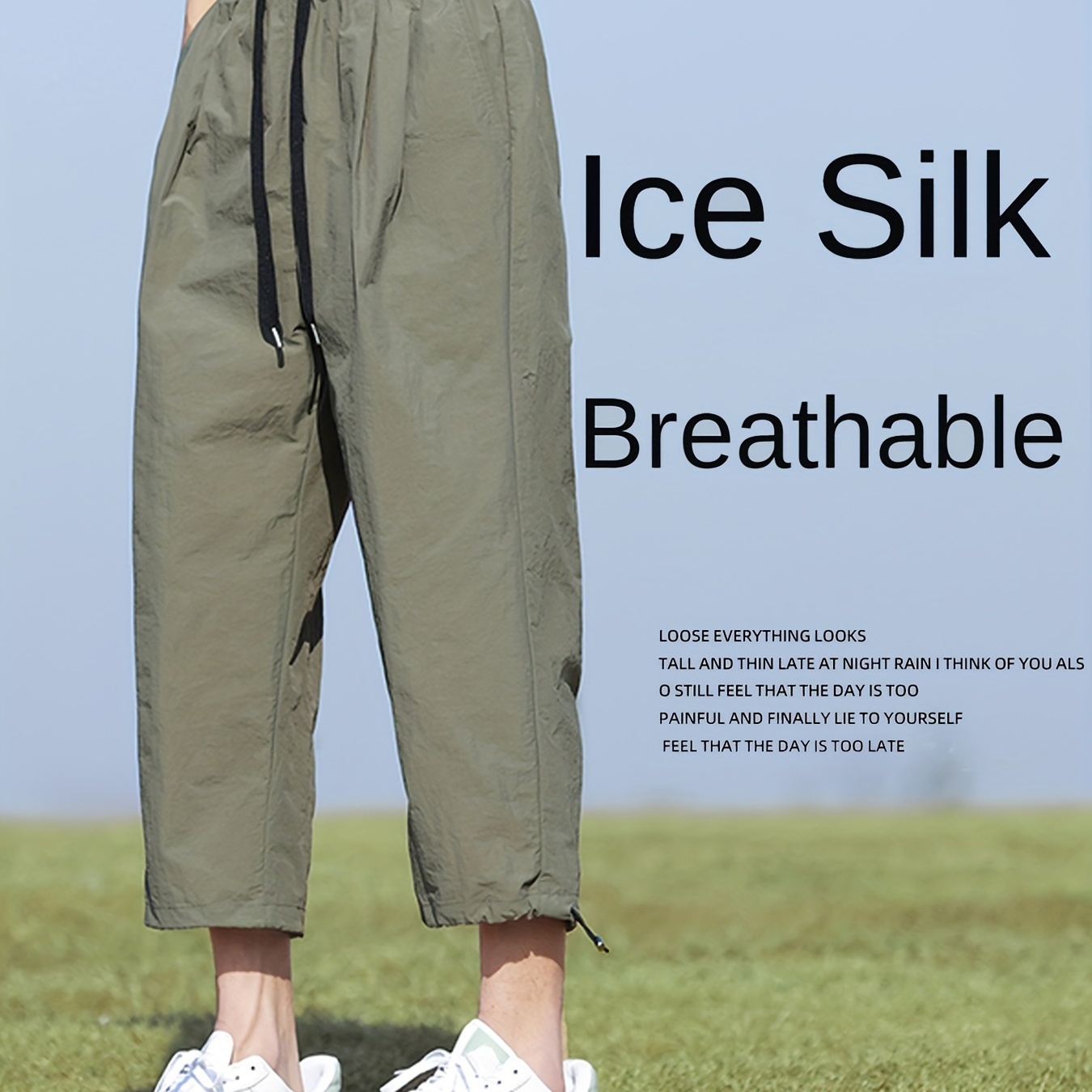 

Men's Solid Track Pants With Pockets, Casual Drawstring Pants For Summer Outdoor Activities Gift