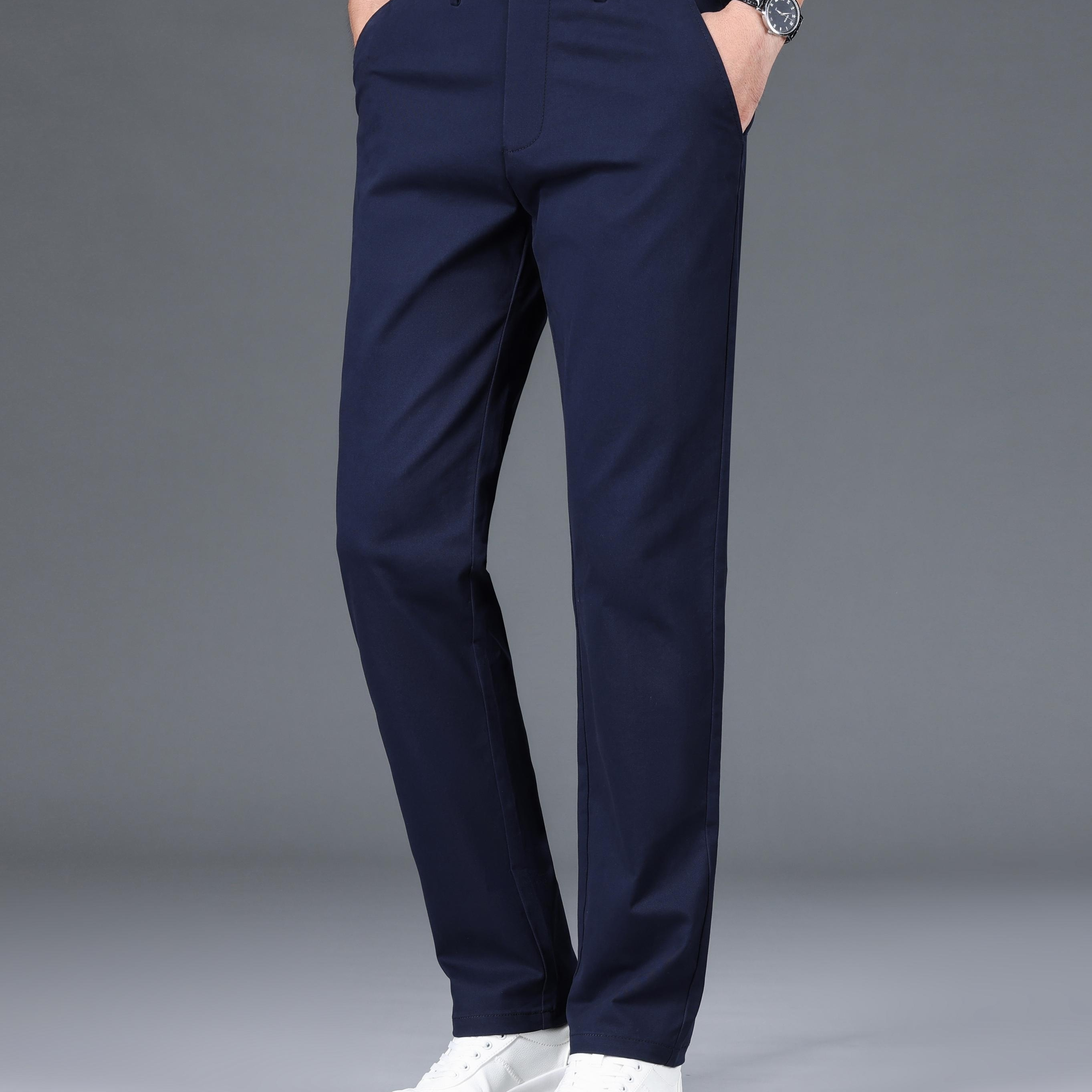 

Men's Casual Pants For Fall Winter Business, Classic Design Stretch Dress Pants