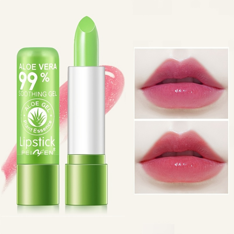 

Natural Hydrating Aloe Vera Lipsticks - Temperature Changing Color Balm For Lustrous, Nutritious Lips, For Men And Women Daily Lip Care, For Halloween & Christmas Gift