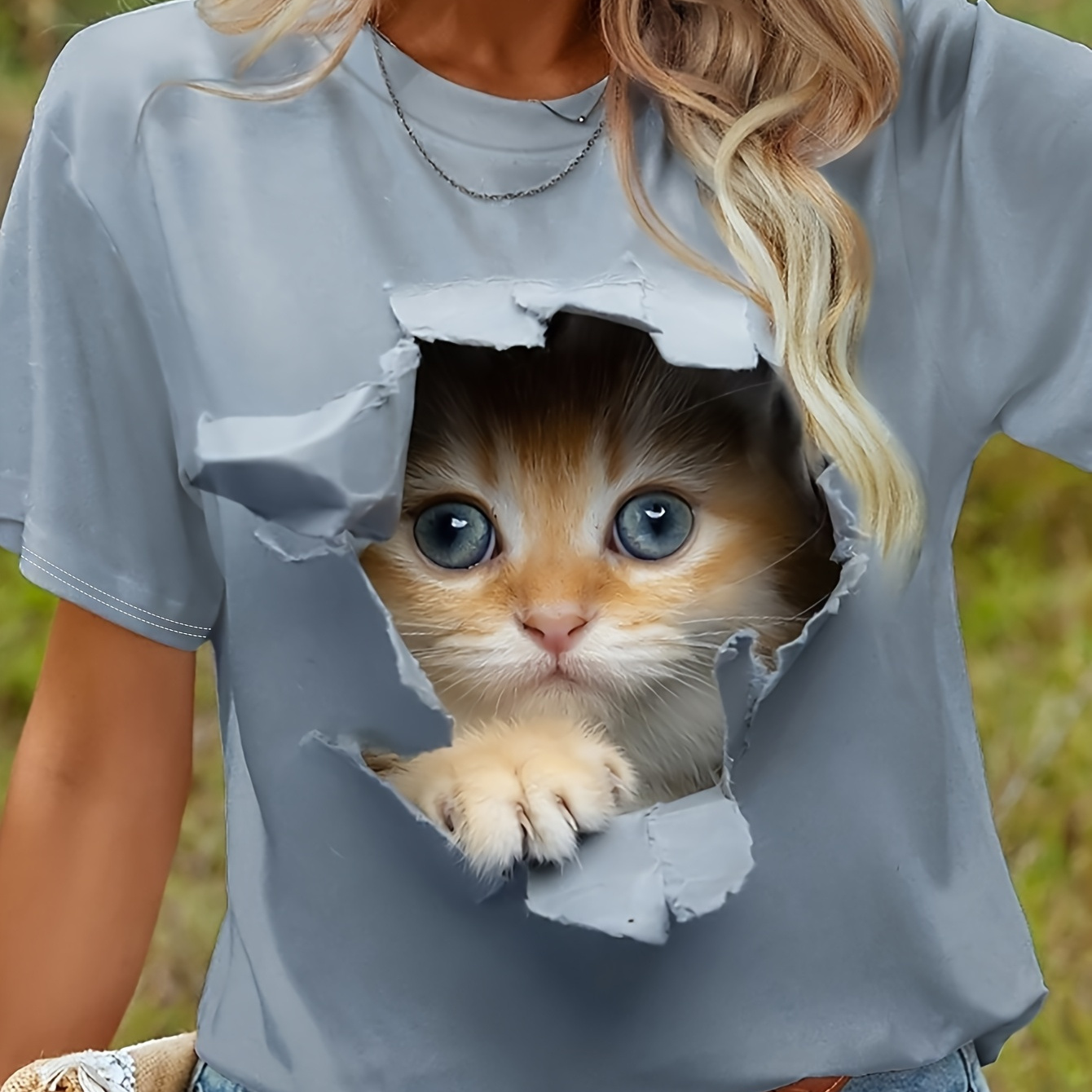 

Women' T-shirt, Spring/ Tee, Round Neck Short Sleeve Top