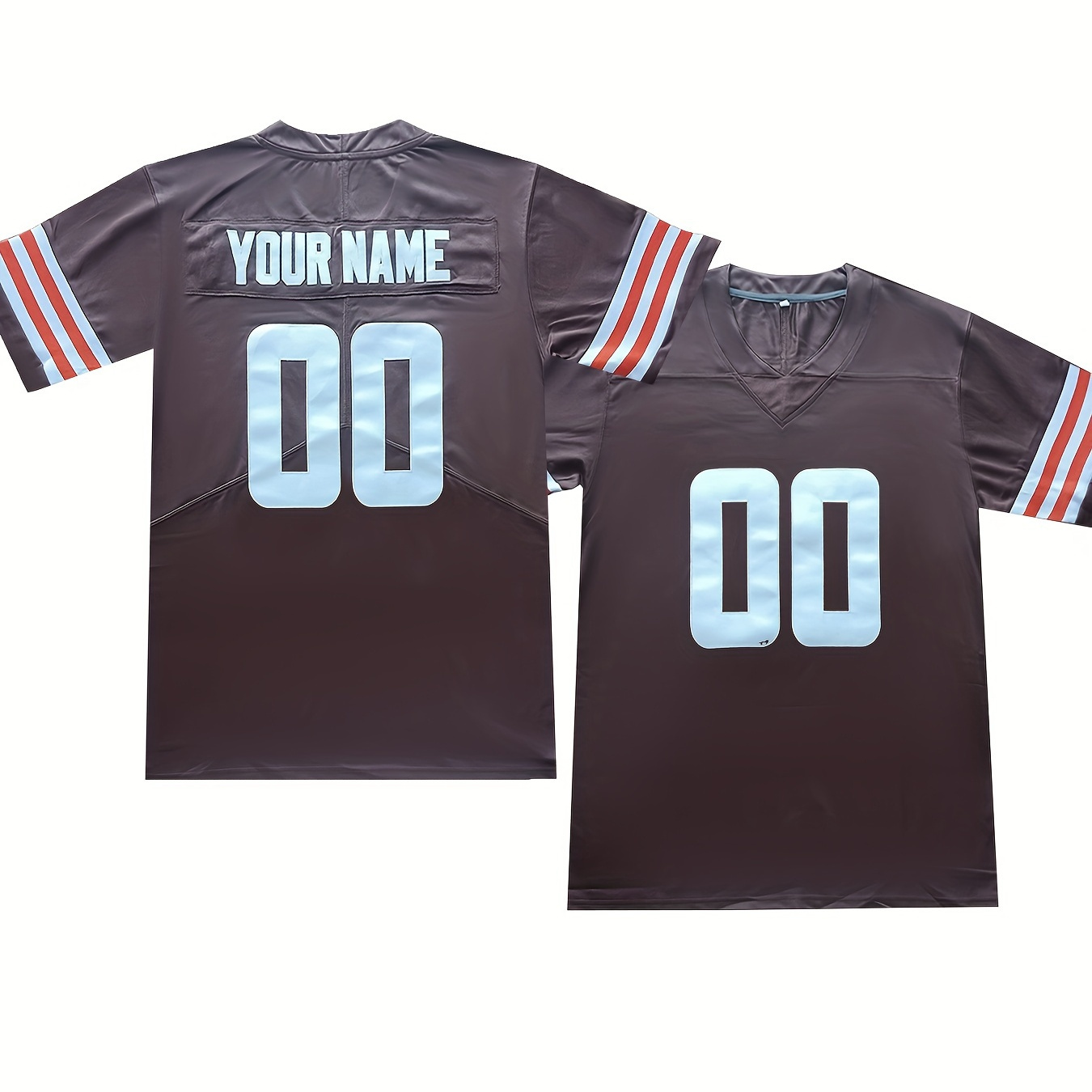 

Custom Men's Football Jersey - Personalized Name & Number, Embroidered, Breathable Polyester, V-neck, Sports & Casual Wear, Sizes S-3xl