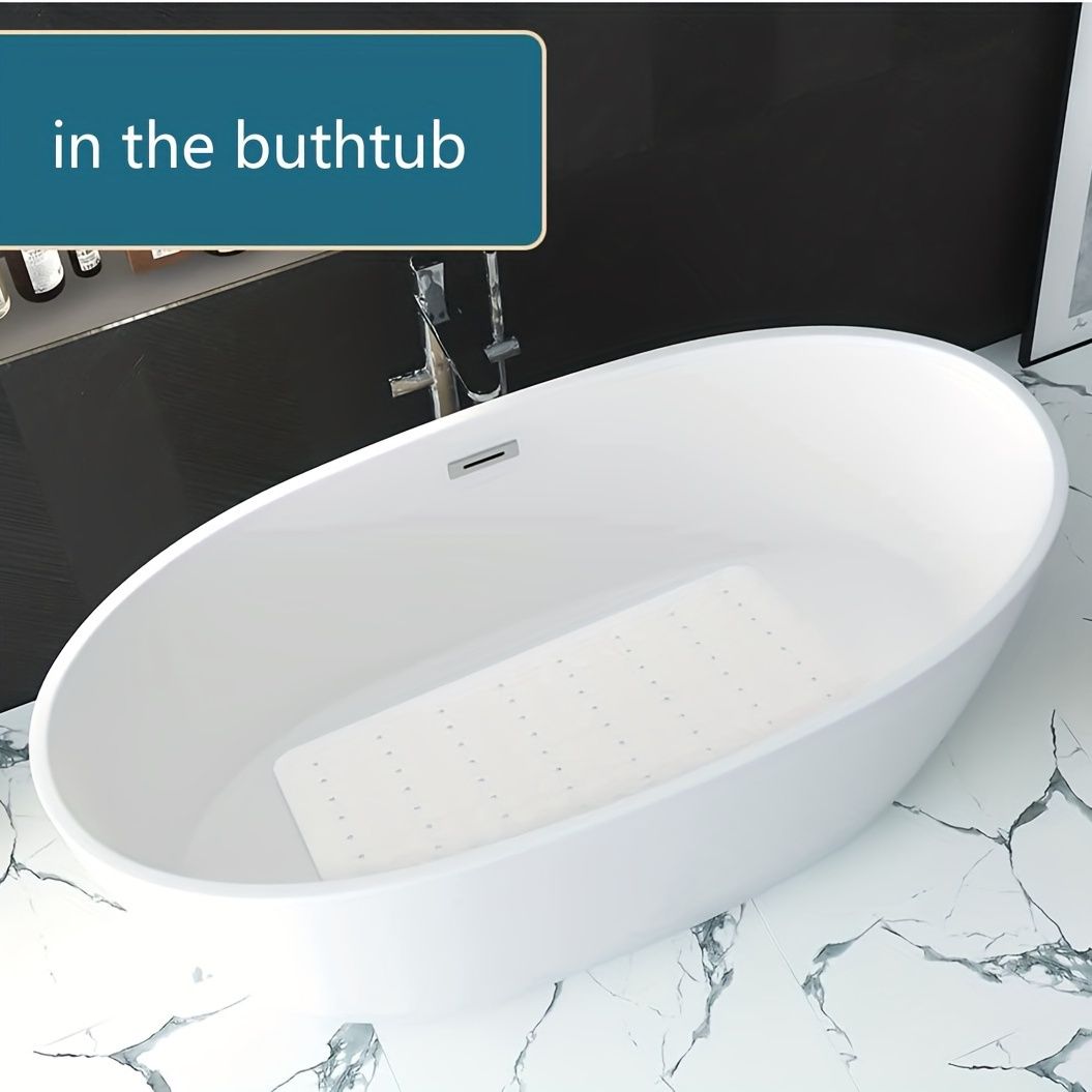 DEXI Bath Tub Shower Mat Non-Slip 16 x 39 Extra Long Bathtub Mats Suction  Cup