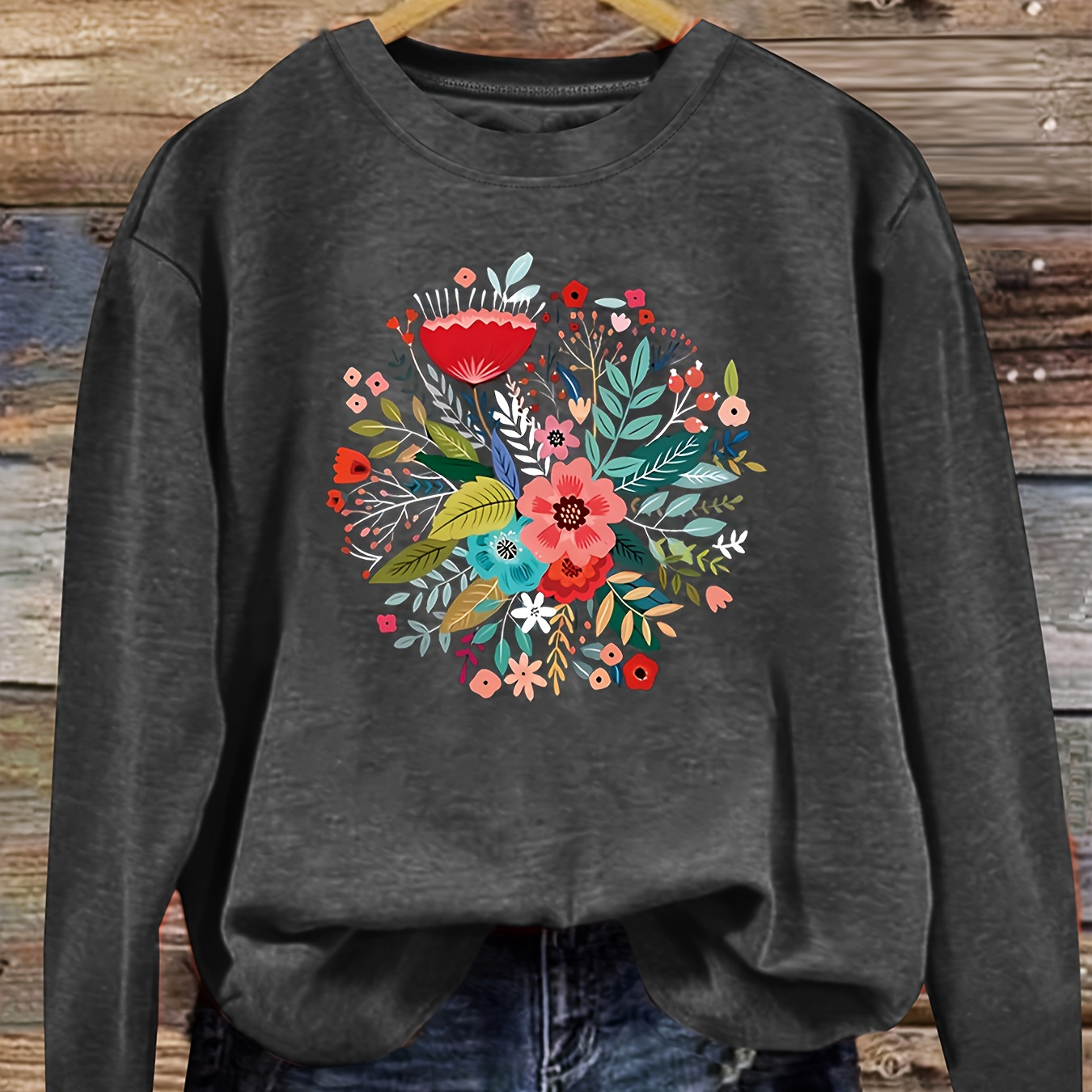 

Women's Casual Floral Print Sweatshirt