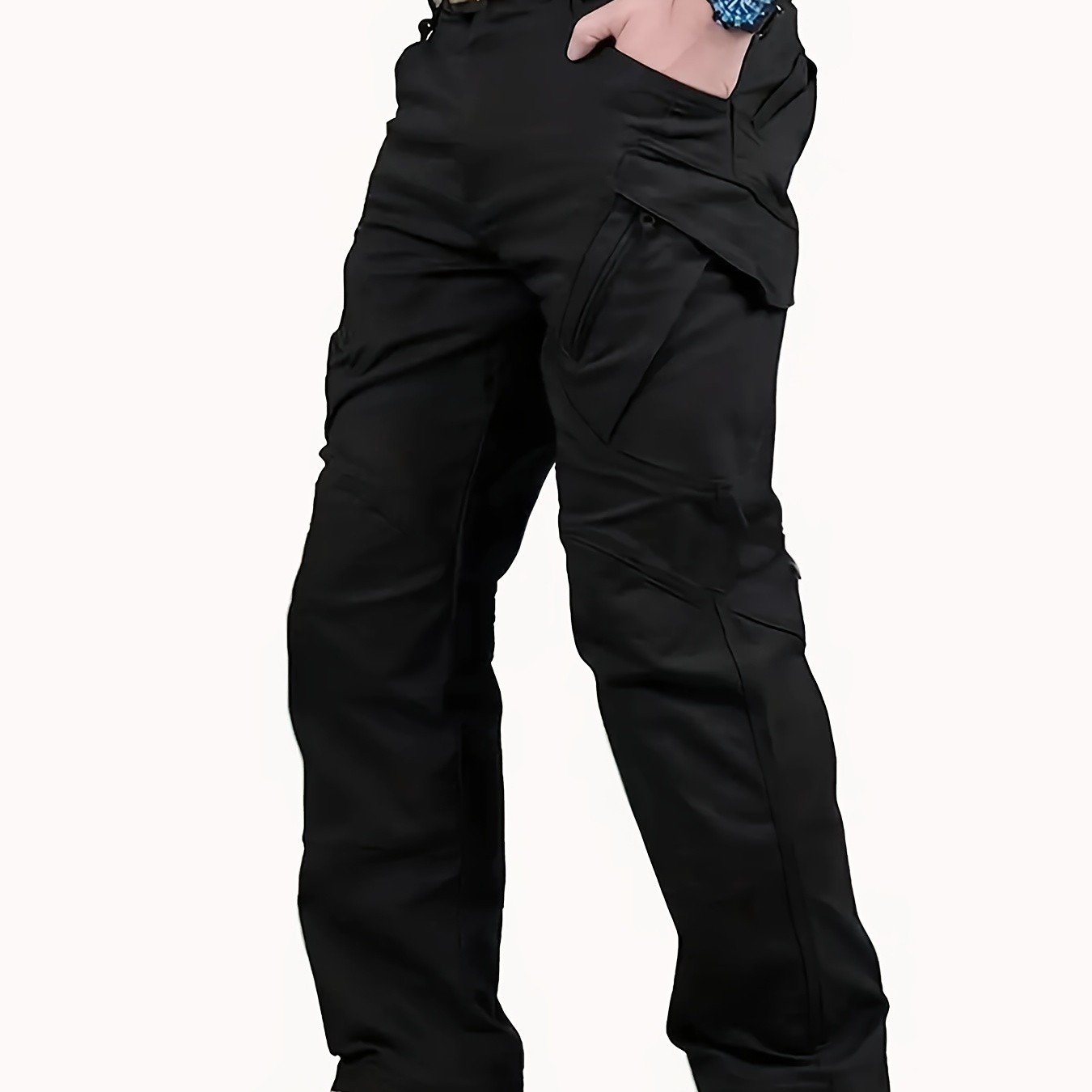 

Multi Pocket Men's Tactical Pants, Loose Casual Outdoor Military Pants, Mens Cargo Pants For Hiking Camping