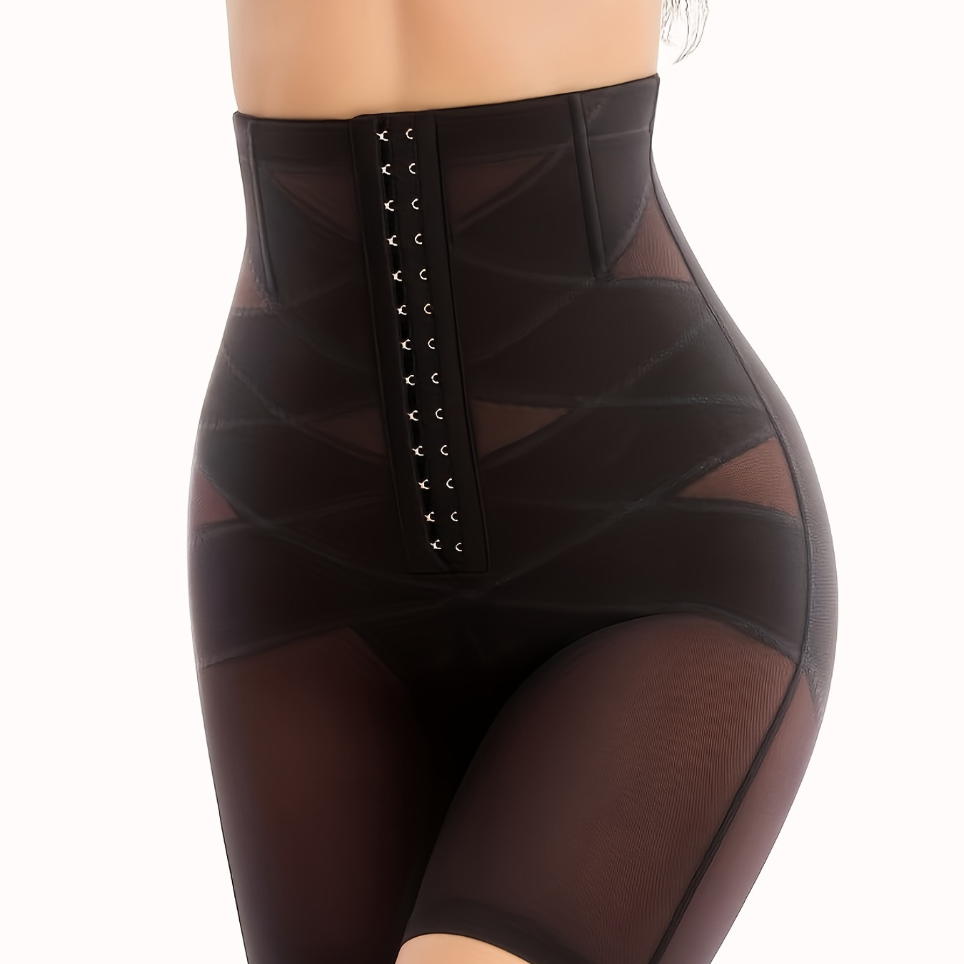 Cross Pattern Mesh Shaping Shorts High Waist Training - Temu