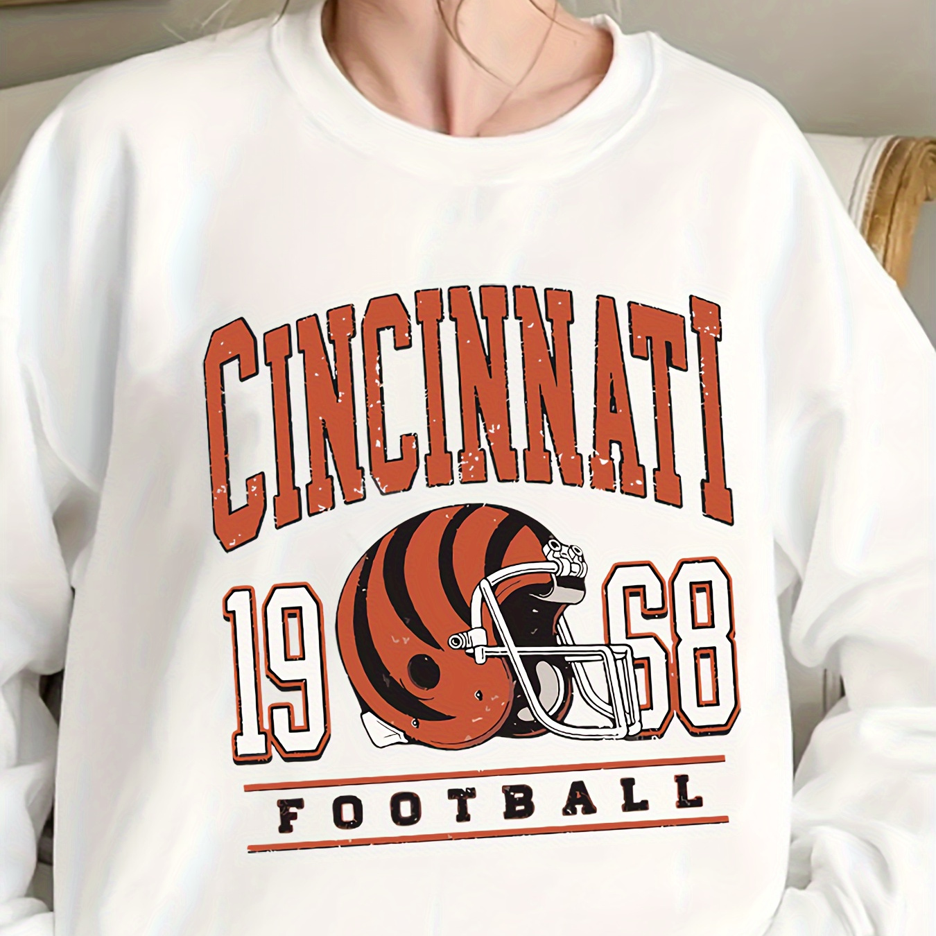 

Plus Size Sweatshirt - 100% Polyester Slight For Women, Fall/ Pattern