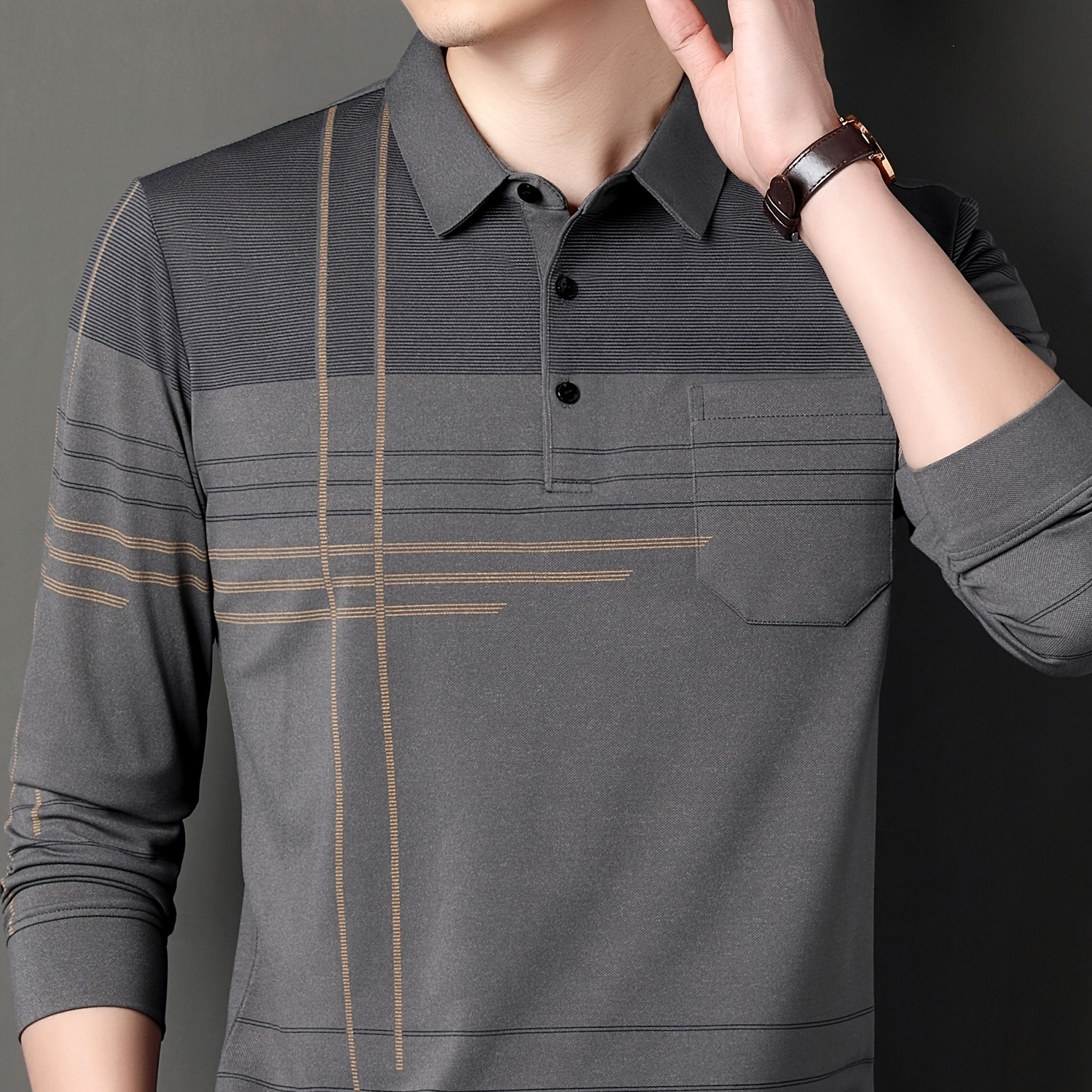 Men's Vintage-Inspired Striped Shirt with Chest Pocket
