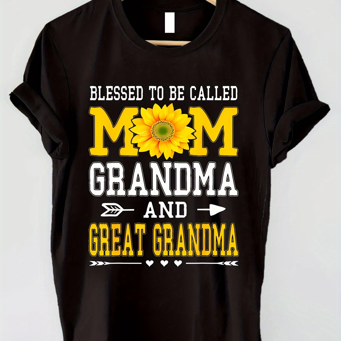 

Mom Grandma Print T-shirt, Short Sleeve Crew Neck Casual Top For Summer & Spring, Women's Clothing