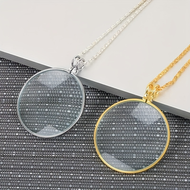 

1pc Portable Necklace Magnifying Glass - Perfect For Reading, Crafting, And Jewelry Making!