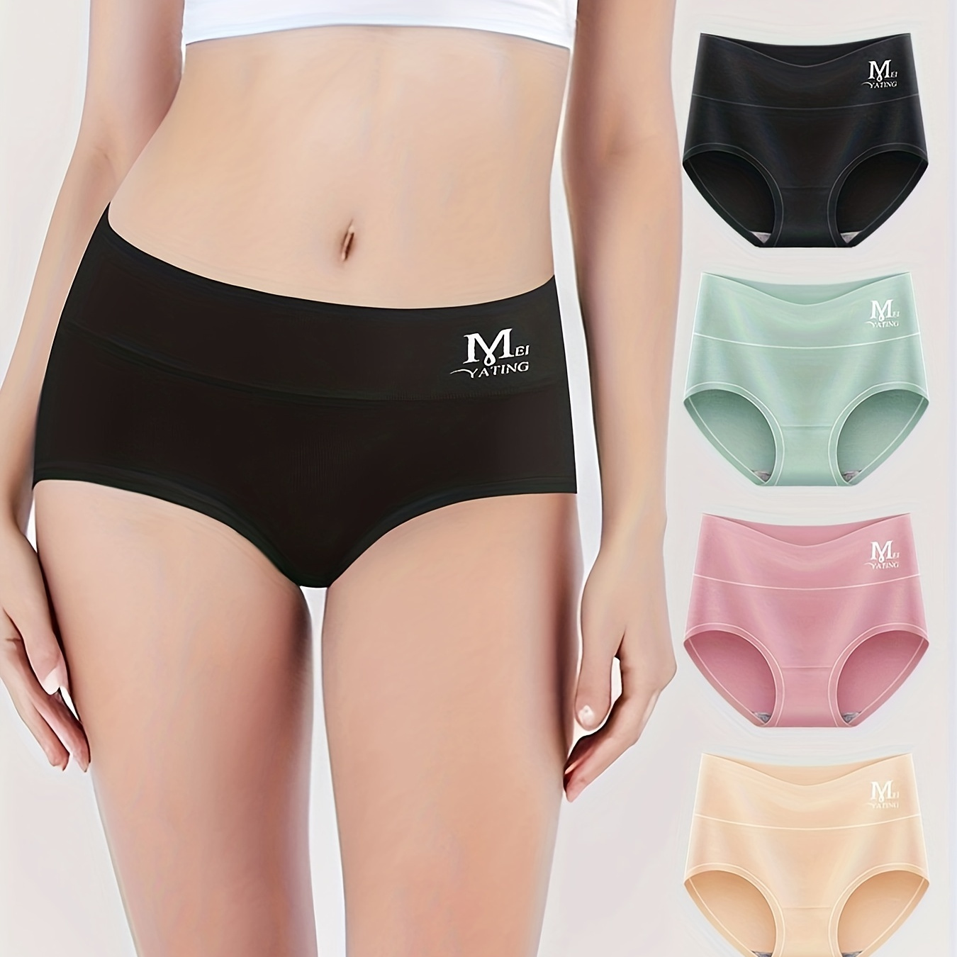 Comfy Ladies Underwear High Rise Elastic Panties Breathable High Waisted  Tangas Stretch Soft Briefs Cute Thongs Funny