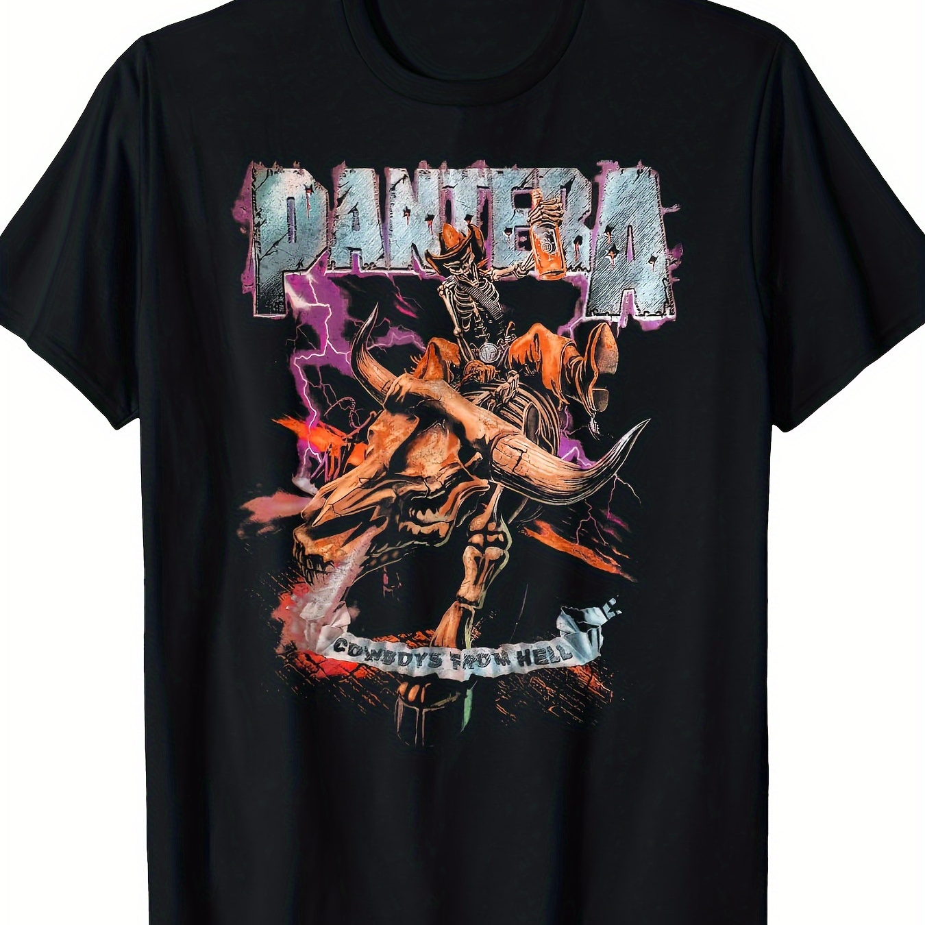 

Pantera Official Cowboys From Riding Skeleton Short Sleeve T-shirt200g