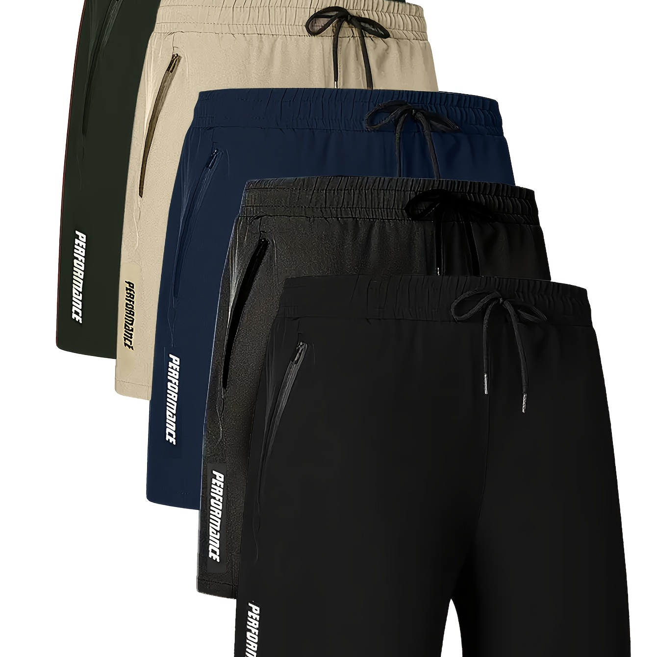 

5pcs Fashionable Men's Summer Drawstring Casual Sports Loose Shorts, Suitable For Outdoor Sports, Comfortable And Versatile
