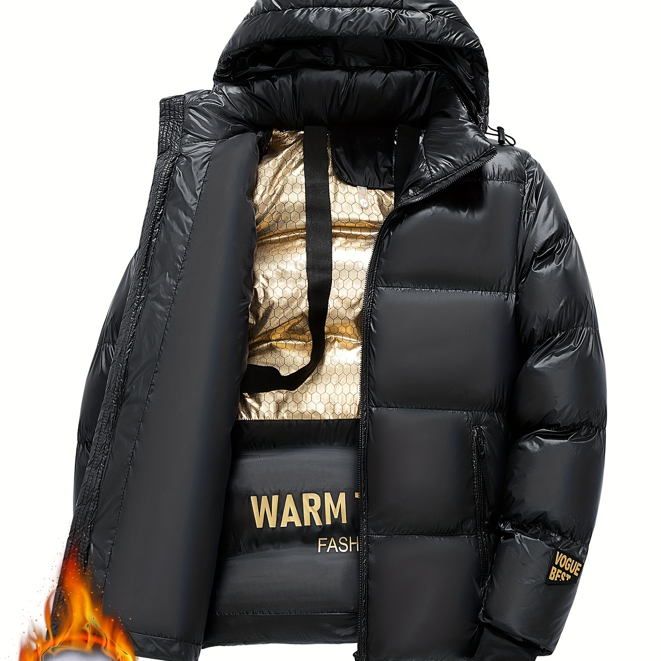 

Hooded - & , & Thickened For , Outerwear Zip
