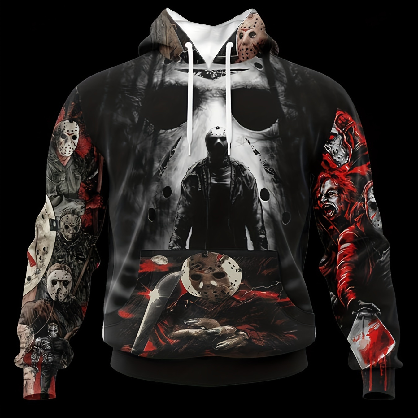 

Horror 3d Print, , 100%, , Hooded , , Regular Pullover