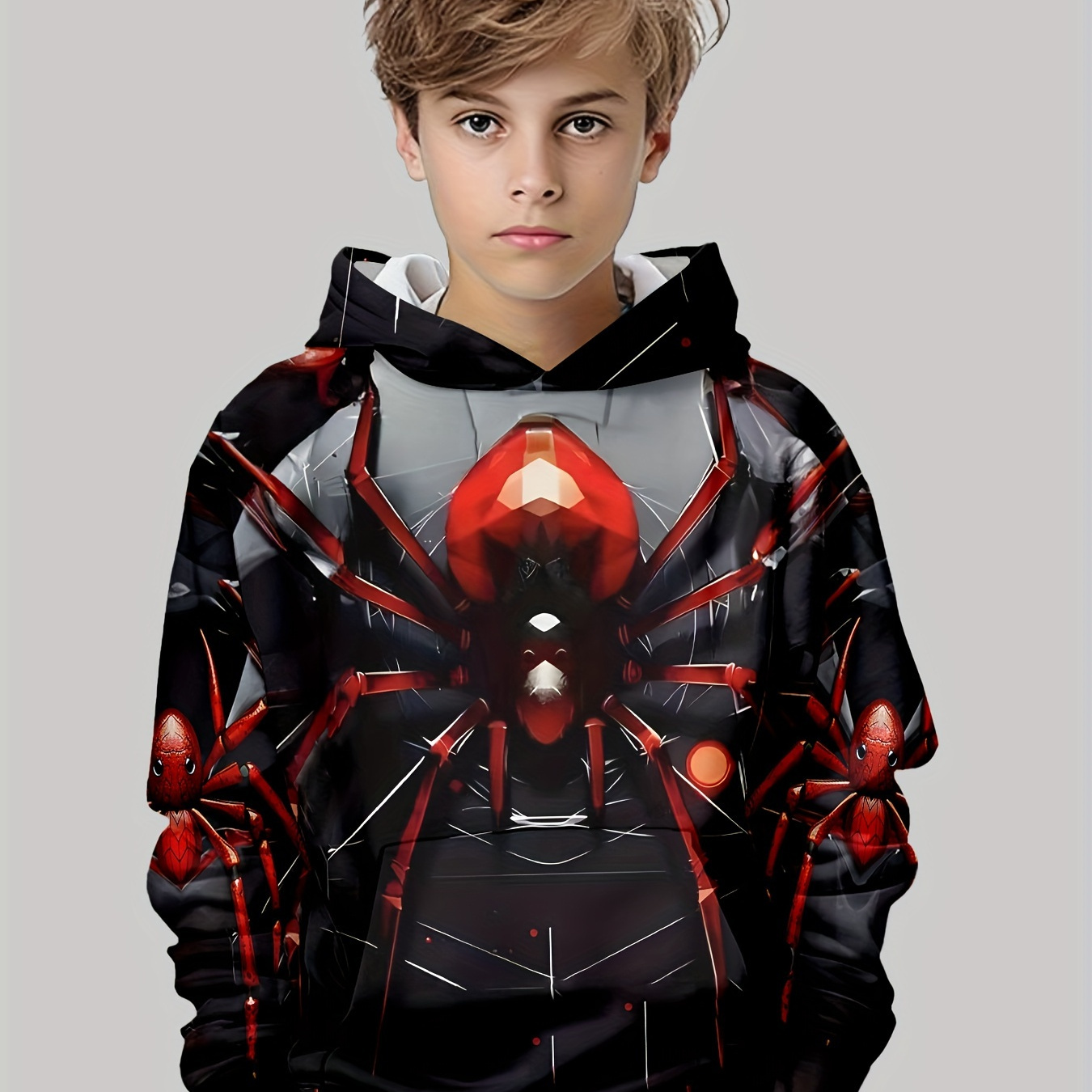 

Boys' Spider 3d Print - Long Pullover For , Fall & | Washable