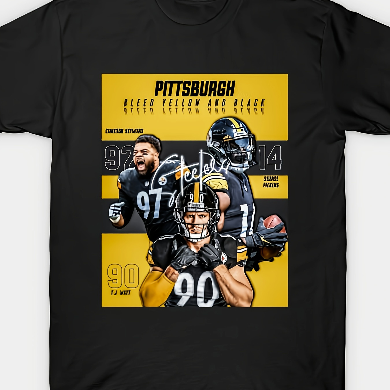 

1pc Pittsburgh 24 Men's T-shirt - Pure Cotton, Casual Crew Neck With Stretch, Heat Transfer Printed, Ideal Gift For Sports Fans & Hunting Enthusiasts