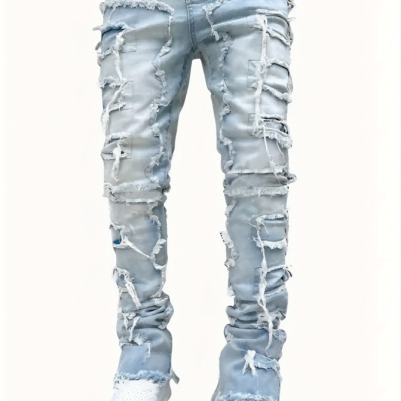 

Men's Slim-fit Stretch Denim Jeans With Embroidered Detail - Casual, Machine Washable,