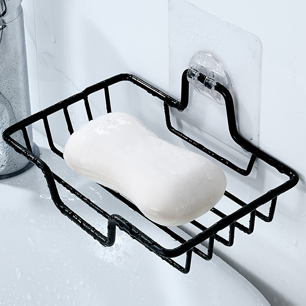 

en acier inoxydable pour salle de bain : Porte-savon rectangulaire avec drainage pour 2 savons - Pas besoin de percer, décorations d'Halloween et de Noœl