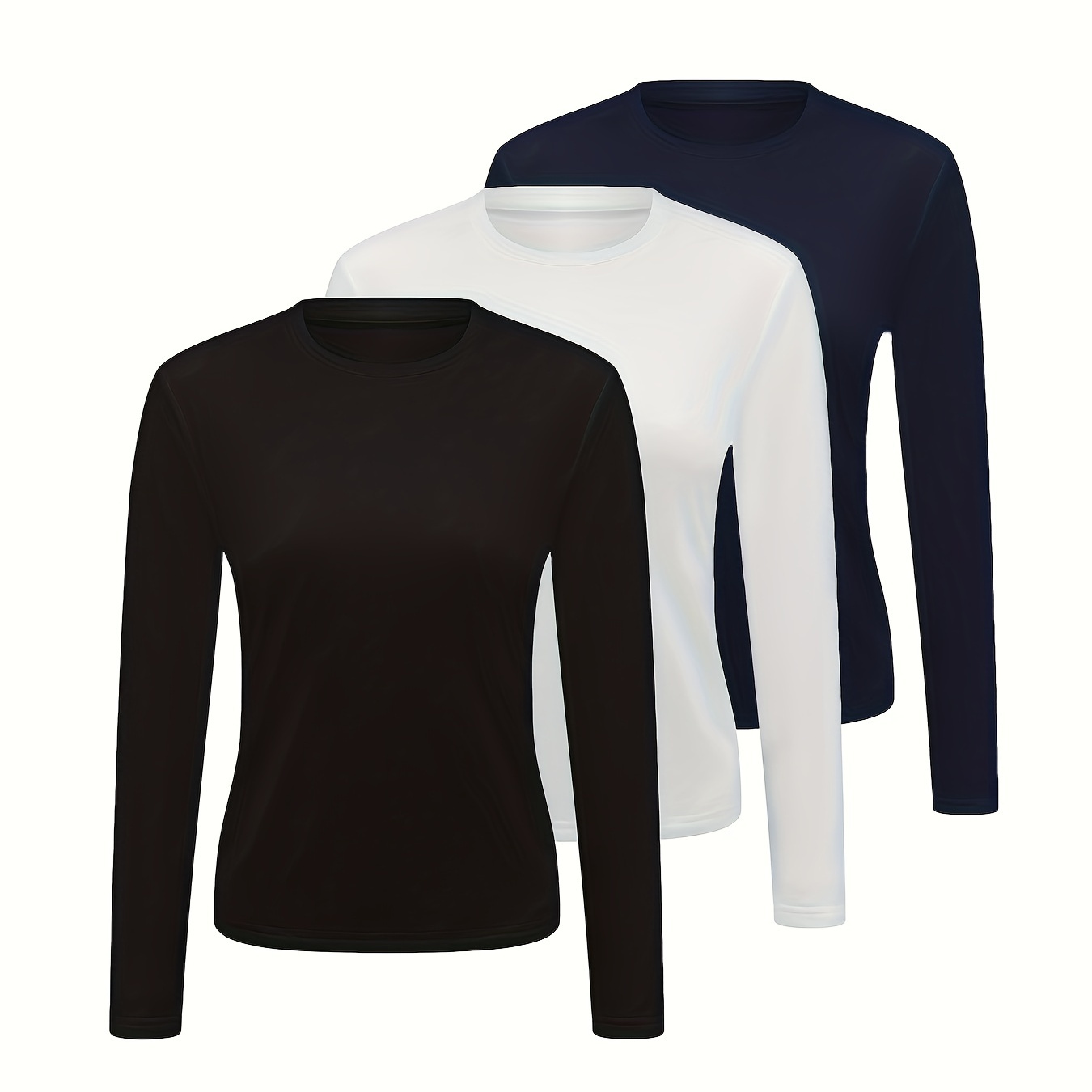 Solid Color Thermal Suits Long Sleeve Soft Warm Top - Temu