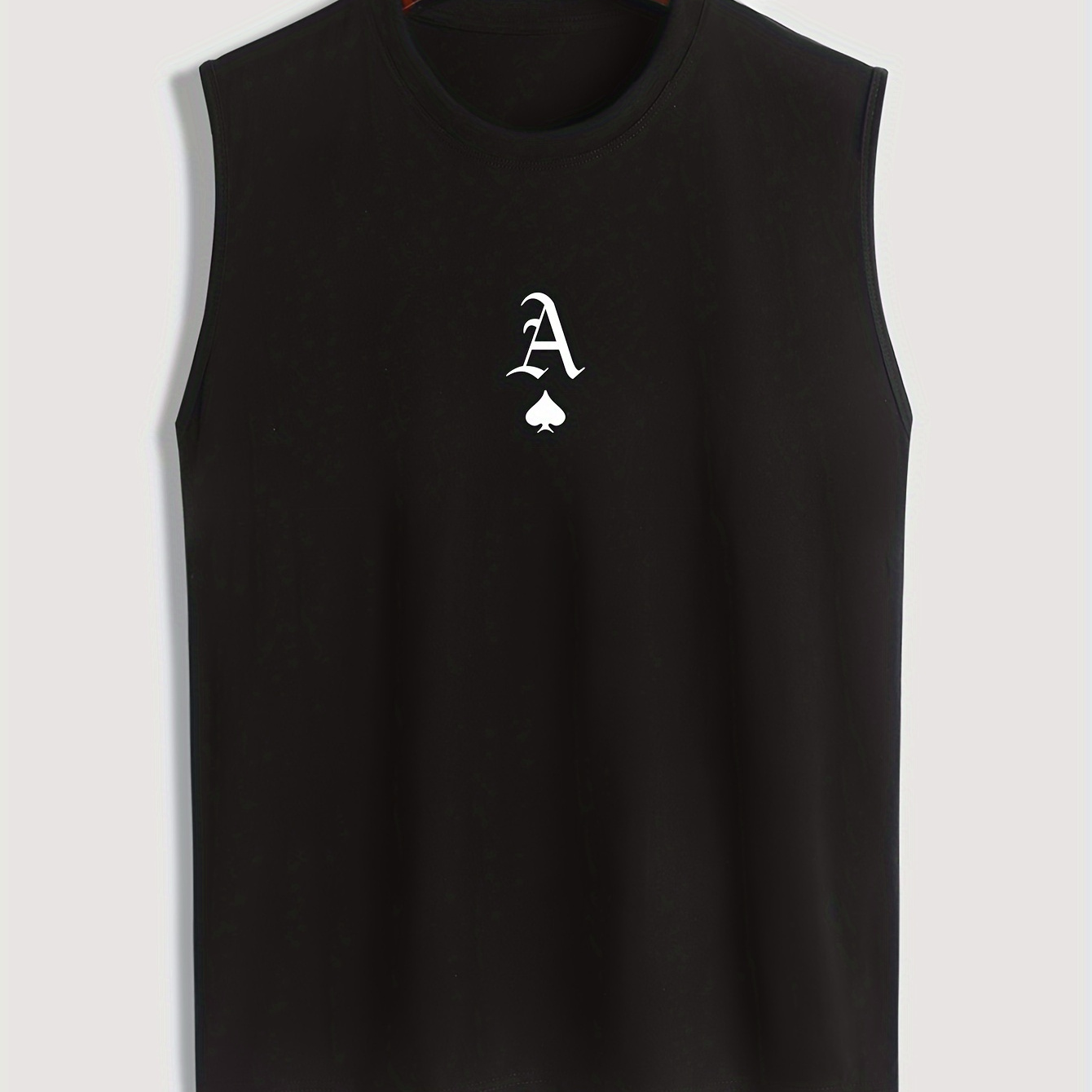 

Men's 100% Cotton A Graphic Print Tank Top, Casual Quick Dry Breathable Crew Neck Sleeveless Top, Men's Clothing For Summer Outdoor