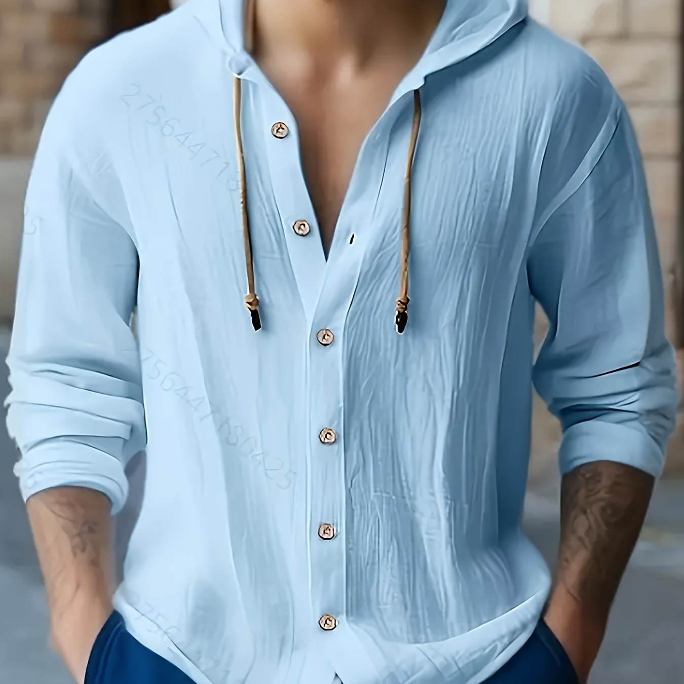 

Men's Casual Button Down Hoodie Chic Hoodie Hawaiian Hooded Shirt Casual Vacation Shirt