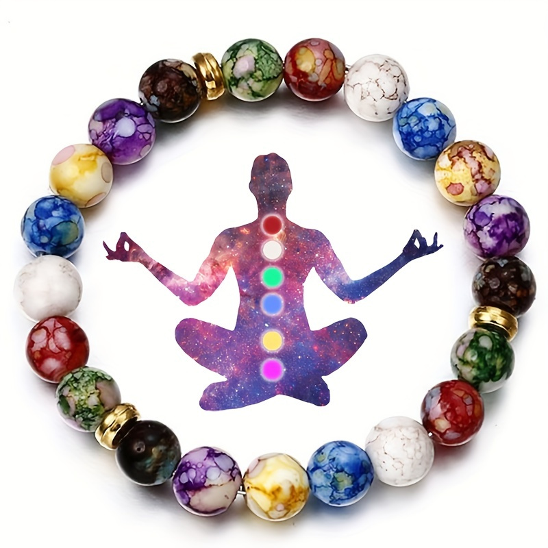 

7 Chakra Stone Bracelet Yoga Balance Energy Beads Volcanic Stone Bracelet Jewelry Bangle For Men Women