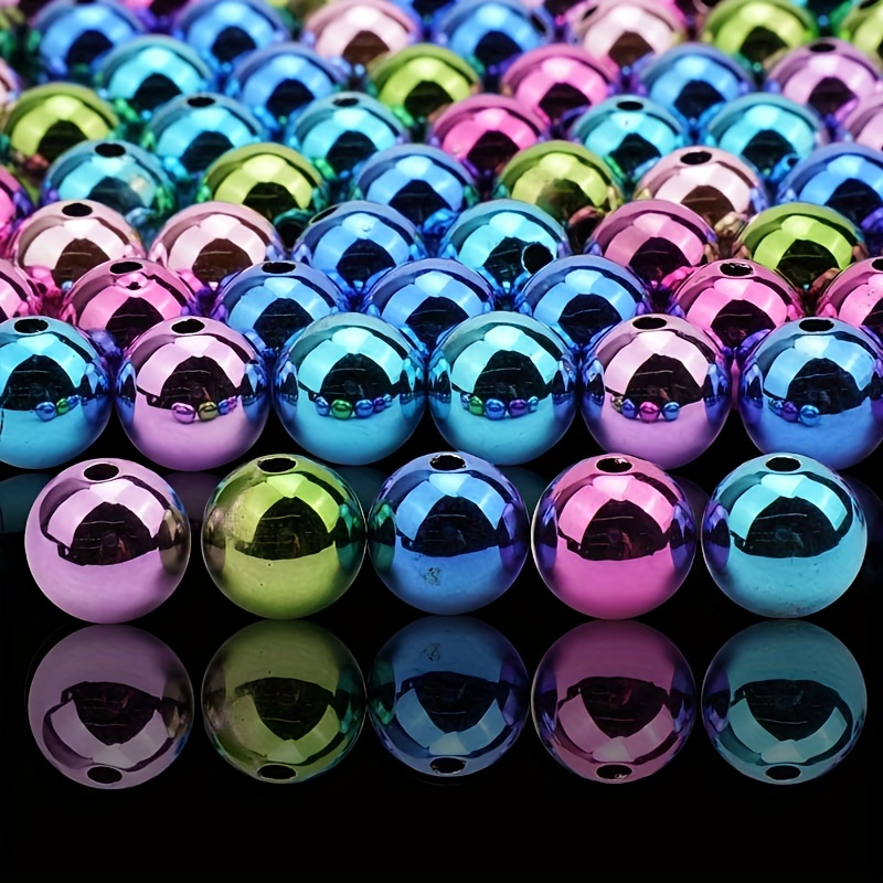 

20pc 14mm Acrylic Beads Colorful Glass Beads Colored Side Loose Beads With Hole Spacer Beads Diy Beads Kit For Hair Rope Pendant Bag Bracelet Jewelry Making