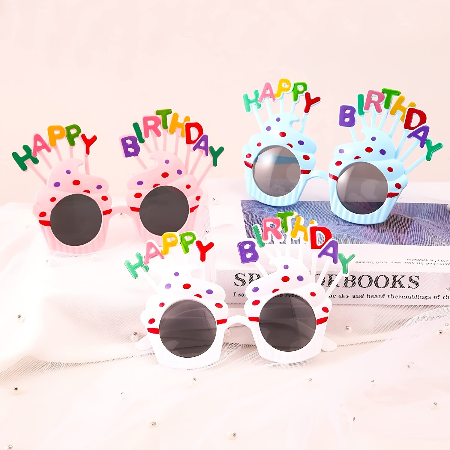 1 Pair Happy Birthday Sunglasses Birthday Photo Props Fun Novelty Glasses  For Birthday Parties For Kids And Adults