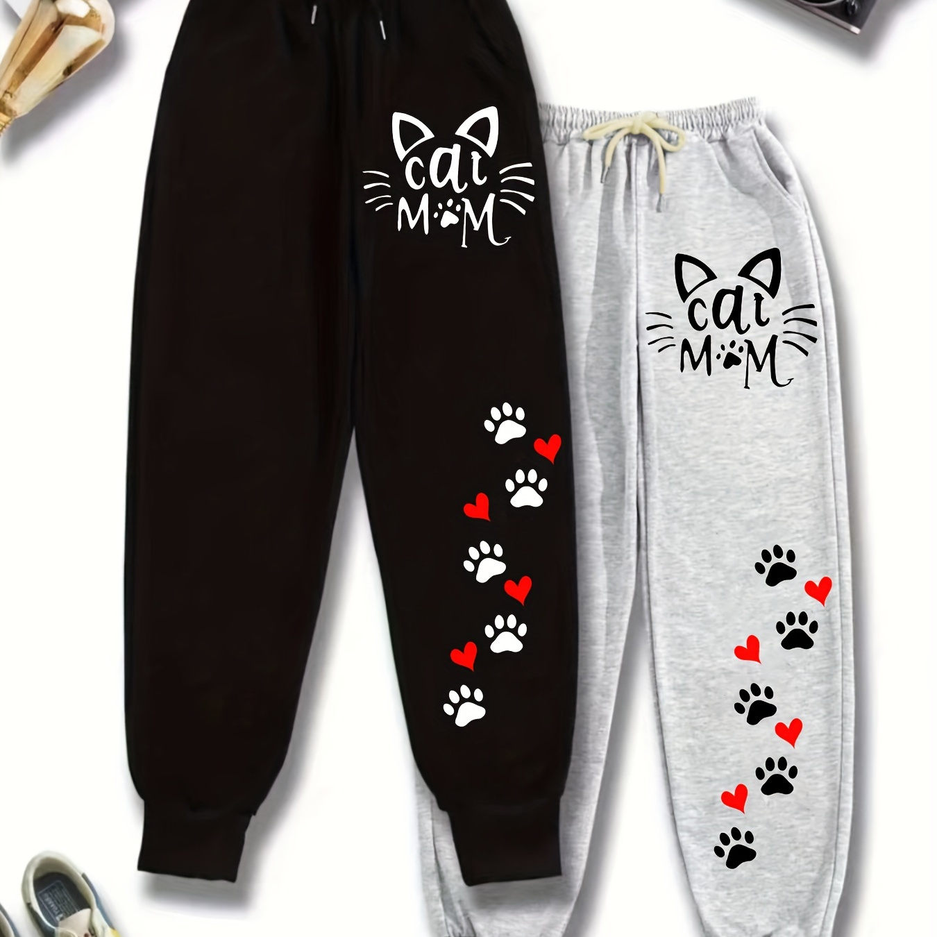 

Plus Size Women's Sweatpants 2-, Polyester Slight , Pattern, All , For , Camping, Gym | Y2k Pants, Loungewear, - For Christmas &