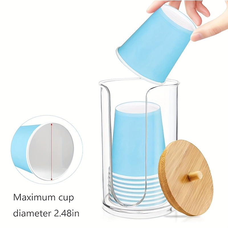 Mdesign Small Plastic Disposable Paper Rinsing Cup Dispenser, 2