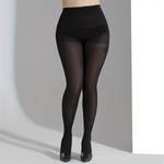 Plus Size Basic Stockings, Women's Plus Solid Stretchy High Rise Comfort Pantyhose