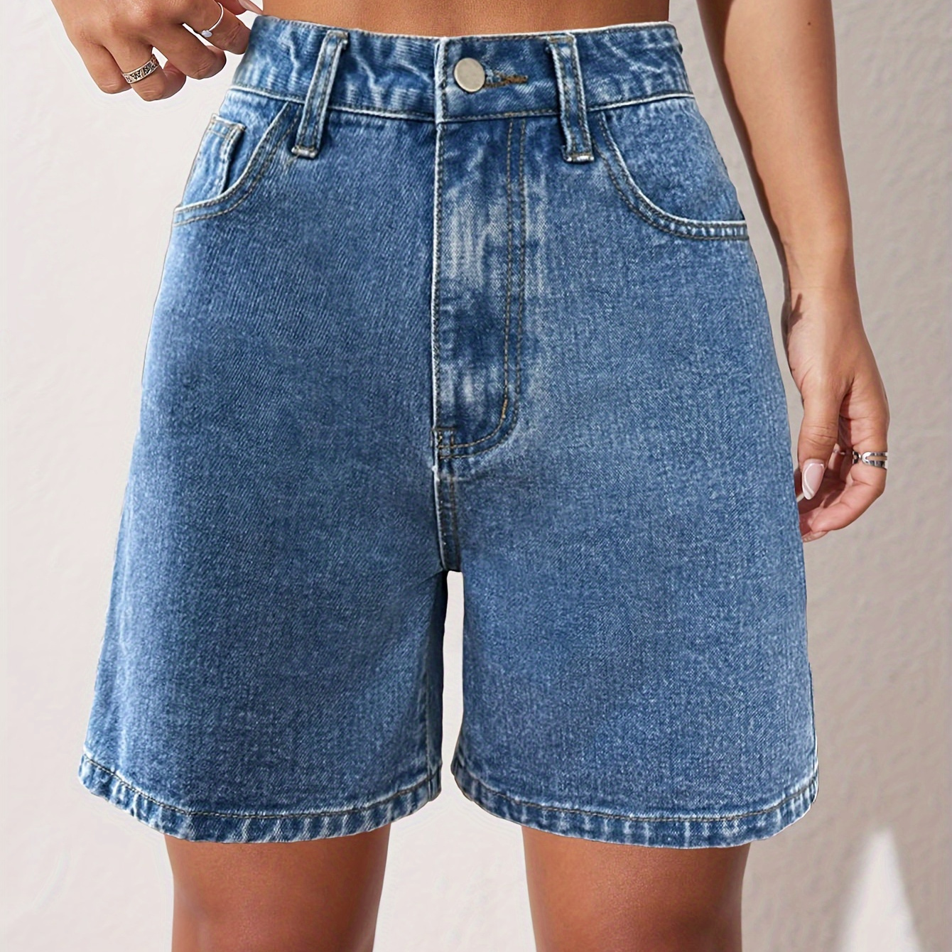 

Loose-fitting Plain Denim Shorts, Versatile Denim Hot Pants, Casual Street Denim Pants, Versatile Jorts