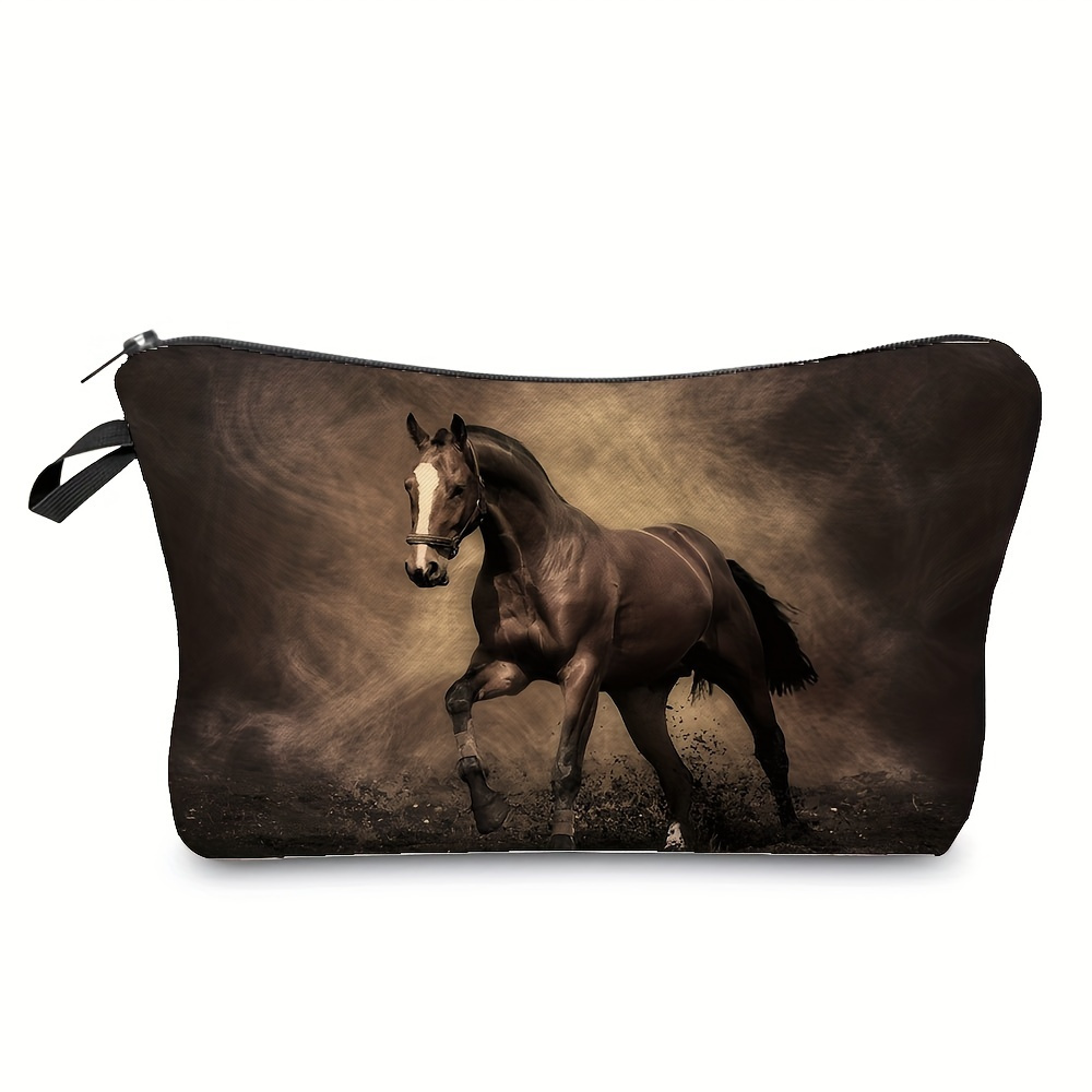

Horse Print Storage Pouch, Zipper Lightweight Carry-on Bag, Versatile Makeup Organizer