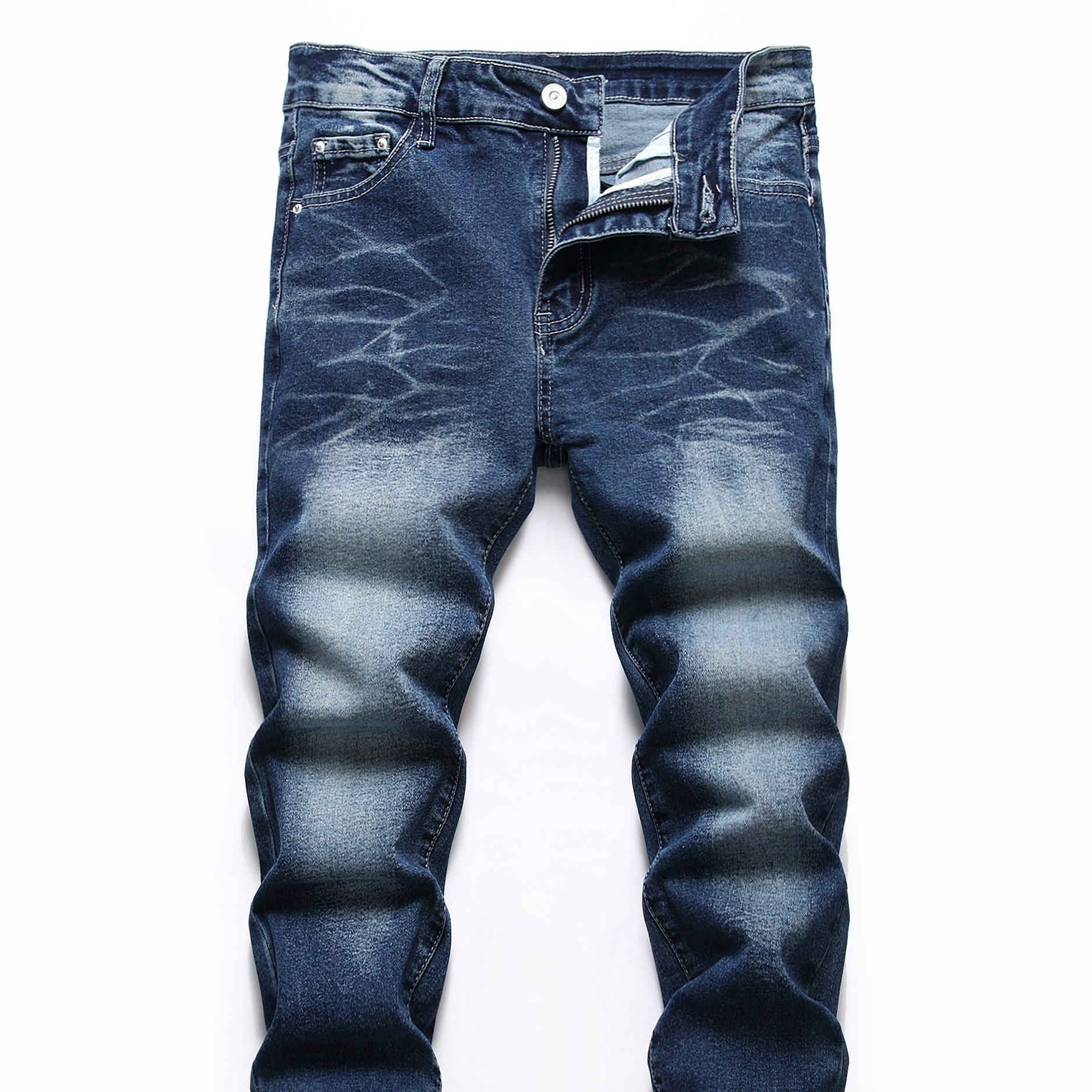 Boys Casual Distressed Stretch Jeans Skinny Slim Fit Washed Denim Pants Teen Kids Summer Clothes