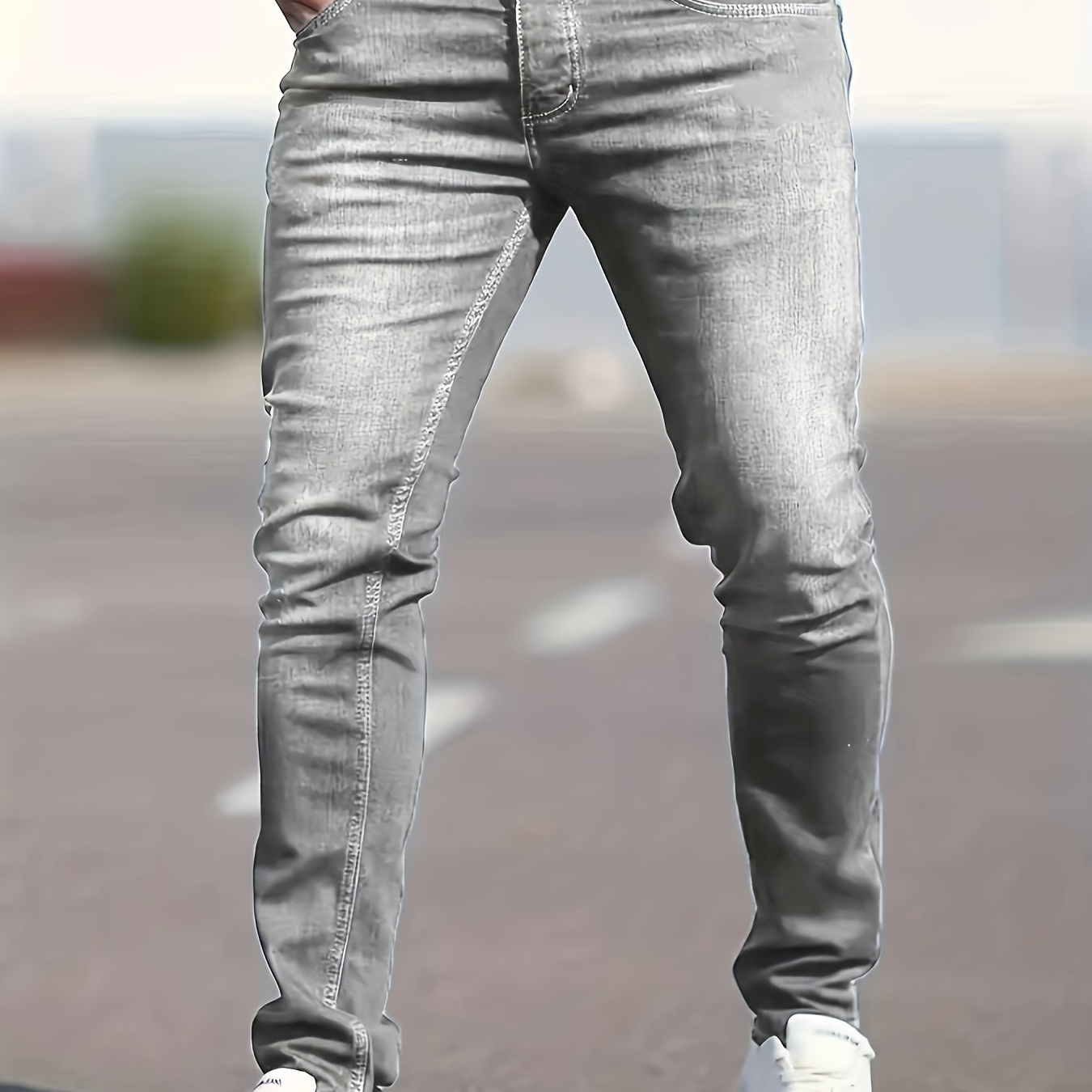 

Vêtements décontractés pour hommes, jeans skinny déchirés, pantalons en denim polyvalents de style urbain pour toutes les saisons.