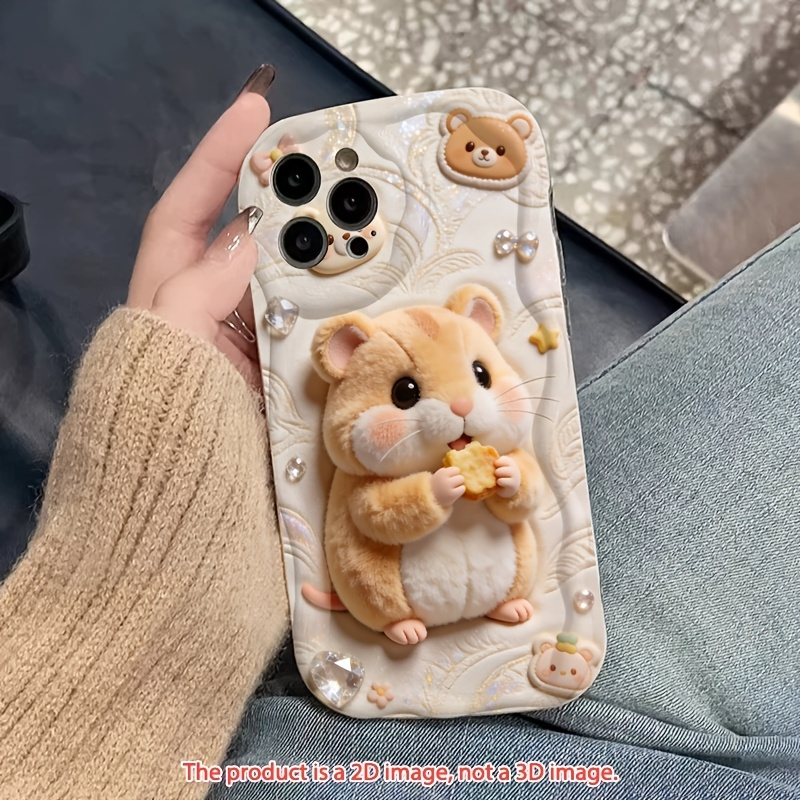 TEMU Phone Case - 2d Flat Phone Case: Cute Cartoon Little Hamster 2d Flat Phone Case Suitable For Iphone 17 16 15 14 13 12 11 Pro Plus Pro Max 17 Air