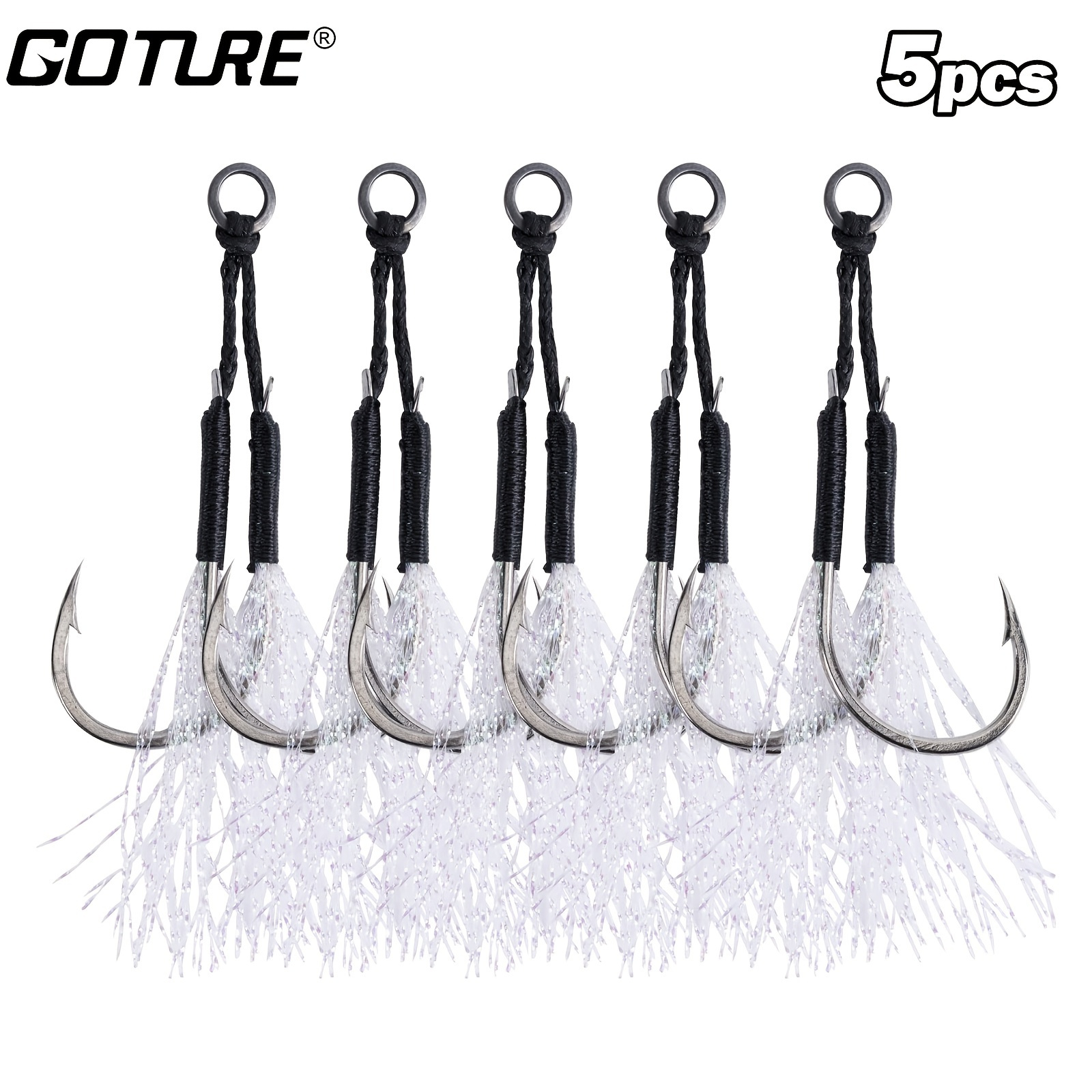 Goture Fishing Assist Hooks High Strength Single Jig Slow - Temu