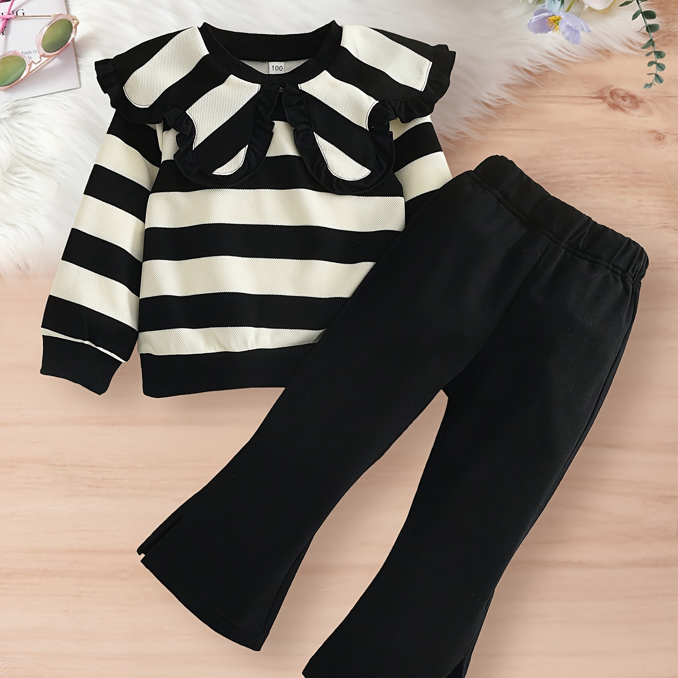 

Sweet 2pcs/set Striped Lapel + Pants Set - Girl's / Fall Outfit