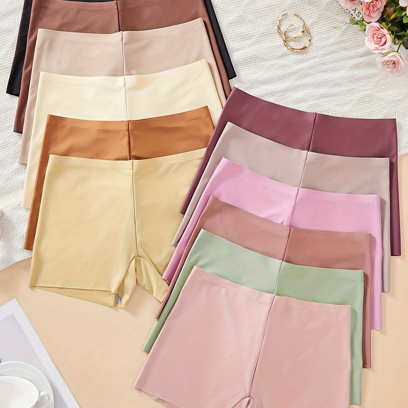 

12-pack Women' Panties, Sexy Solid Color, Polyester Knit Fabric, Comfortable Underwear, Sleepwear, Lounge Wear, Assorted Colors