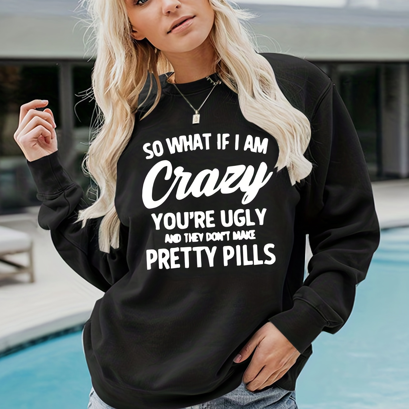 

Letter Graphic Sports Sweatshirts, Round Neck Long Sleeve Pullover Tops, Women's Sporty Sweatshirts