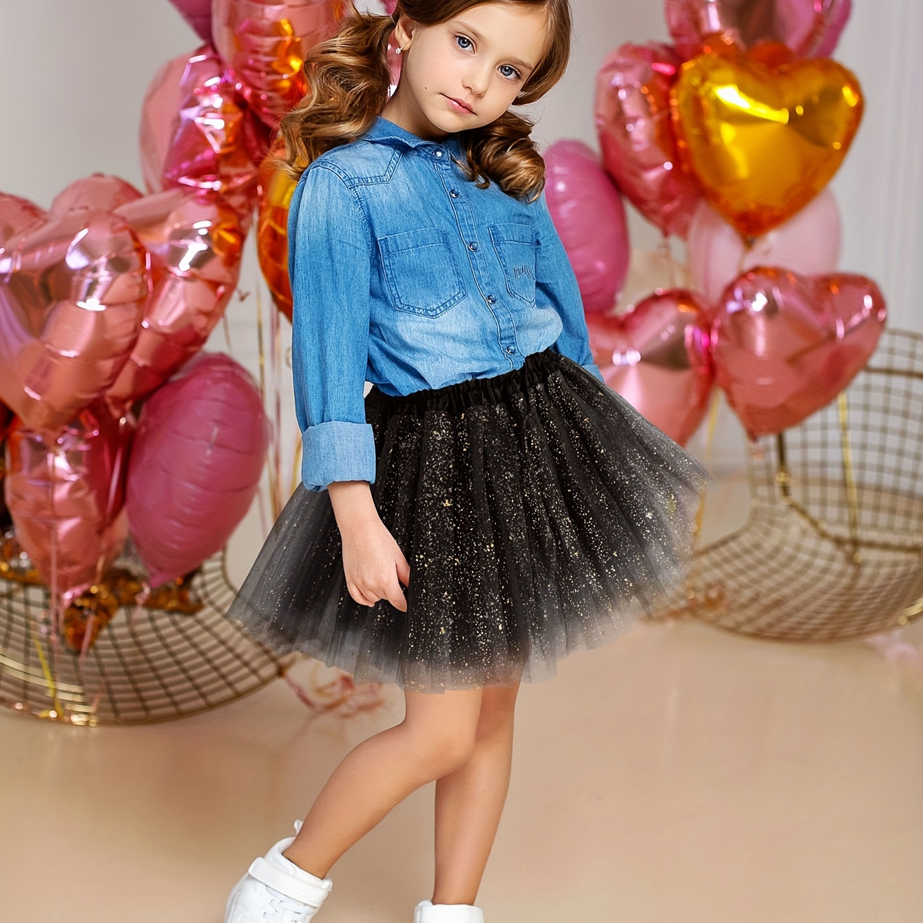 

Girls Tutu Skirt For Girls 4 Layered Tulle Dress Up Tutu Skirt With Sequins Toddler Tutu