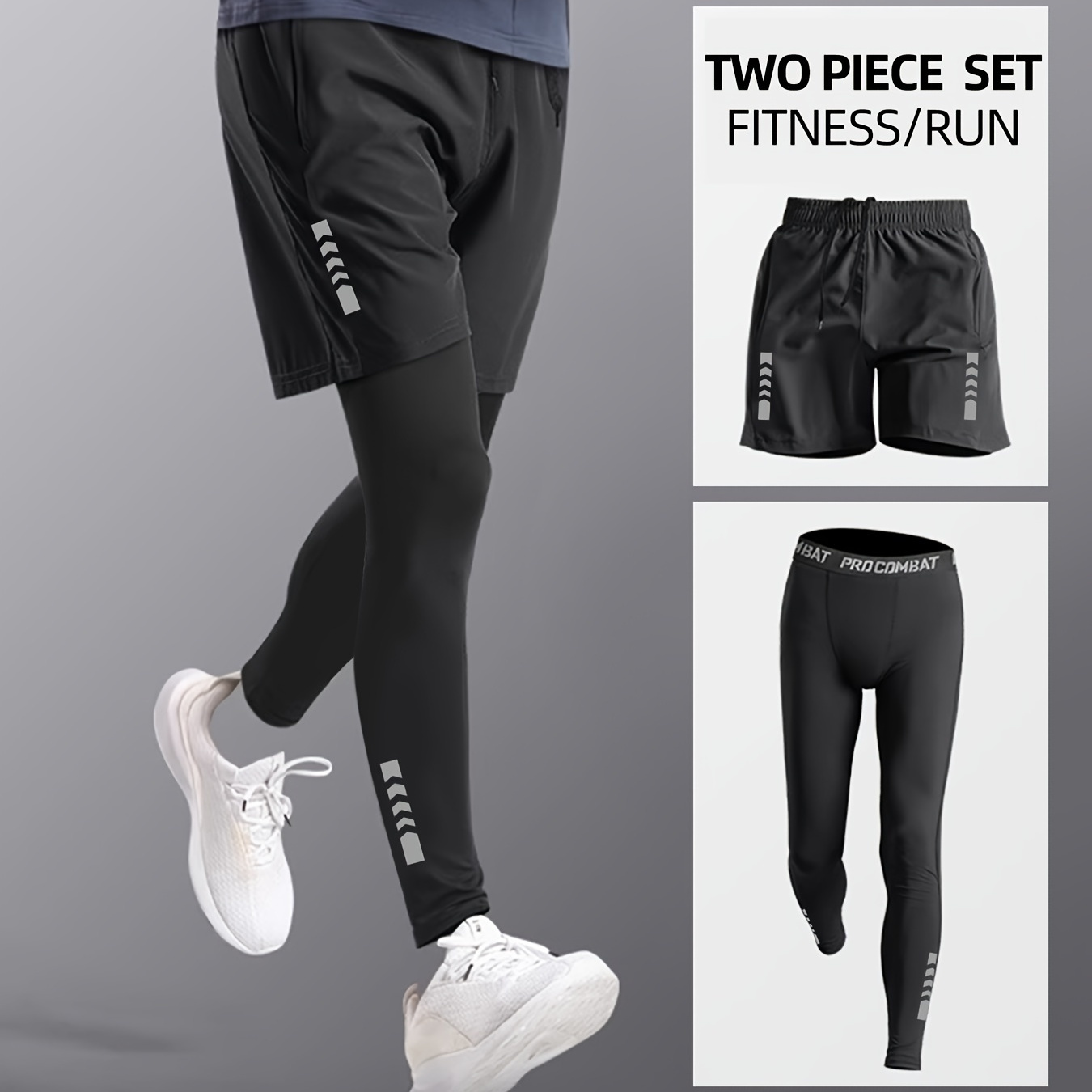 

2 Pcs, Shorts À Cordon De Serrage Respirants Et À Séchage Rapide Pour Hommes Et Leggings Ajustés Pour Hommes, Shorts De Sport Légèrement Extensibles Pour L'entraînement D'été En Salle De Sport