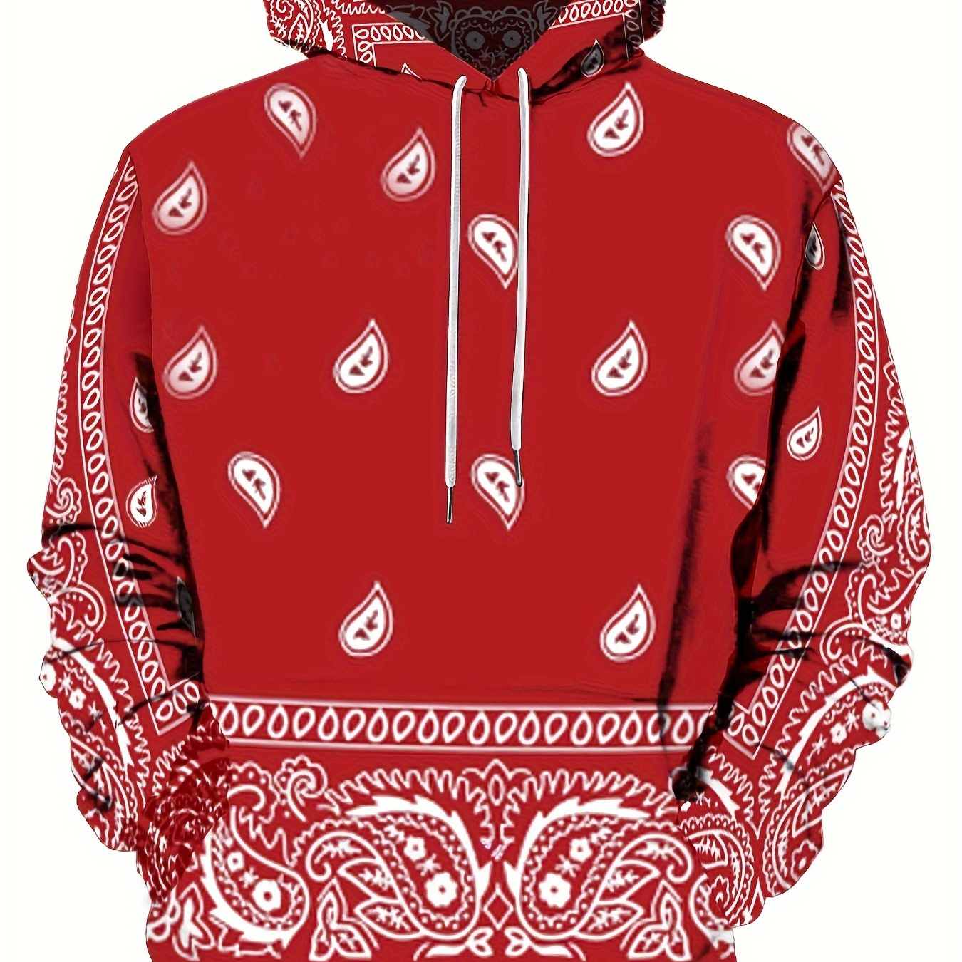 

Creative Cashew Pattern Print Hoodie, Cool Hoodies For Men, Men's Casual Graphic Design Hooded Sweatshirt With Kangaroo Pocket Streetwear For Winter Fall, As Gifts