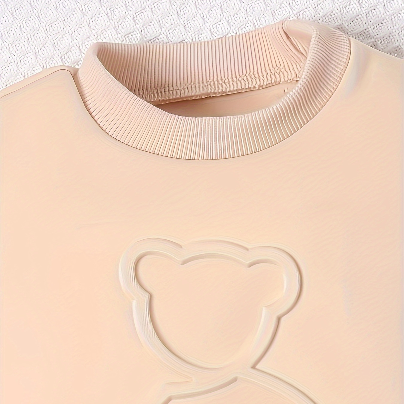 

2pcs Toddler's Cute Bear Jacquard Summer Set, Solid Color T-shirt & Casual Shorts, Baby Boy's Clothing