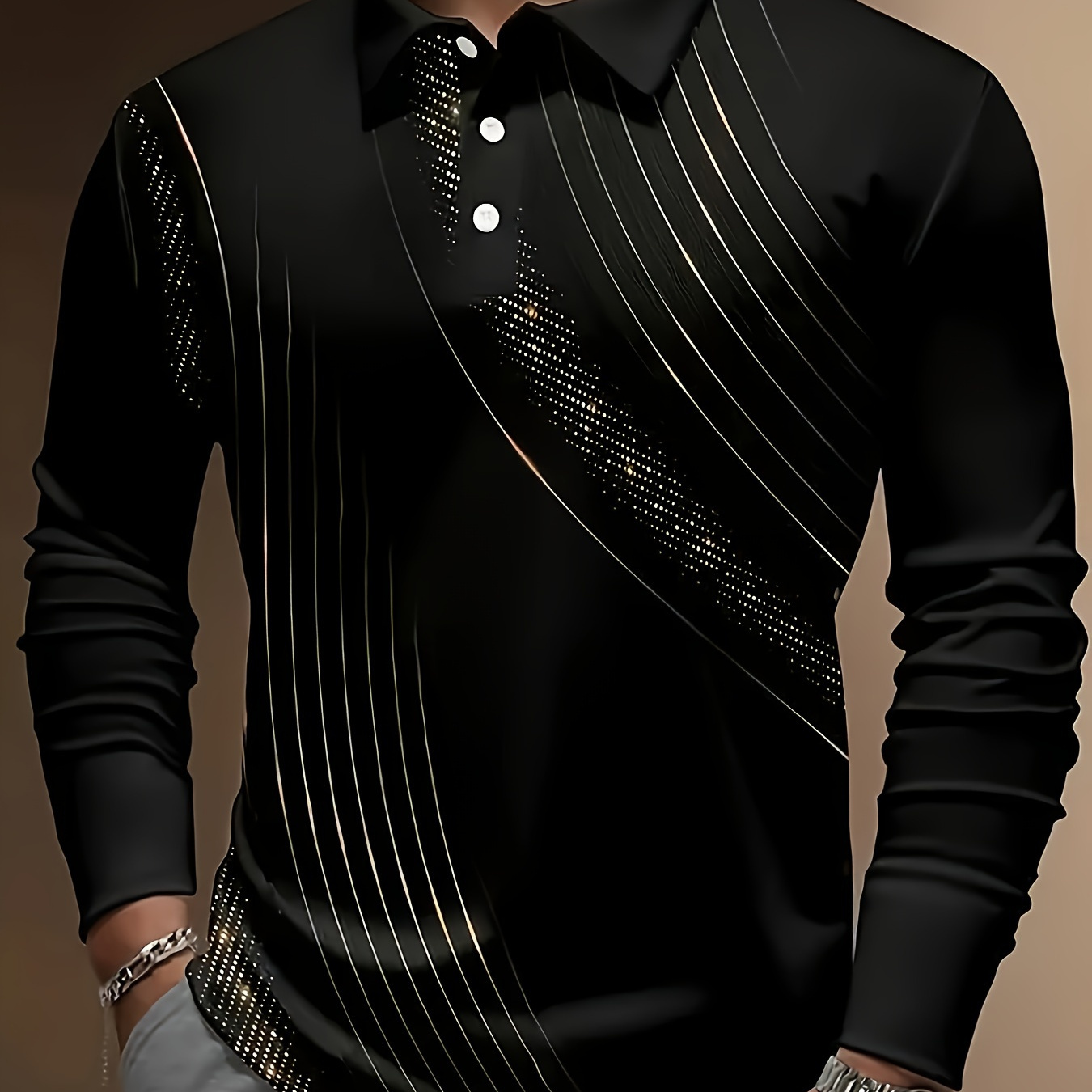 

Men's Fashionable Casual Sports Polo Shirt - Easy Care, Clothing Fabric - Stylish Button Lapels, Suitable For Casual All-season Wear