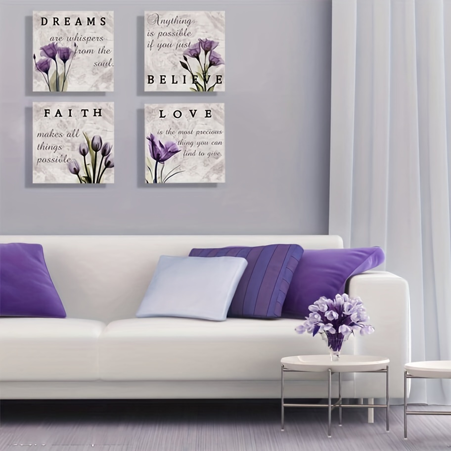 purple wall art for living room