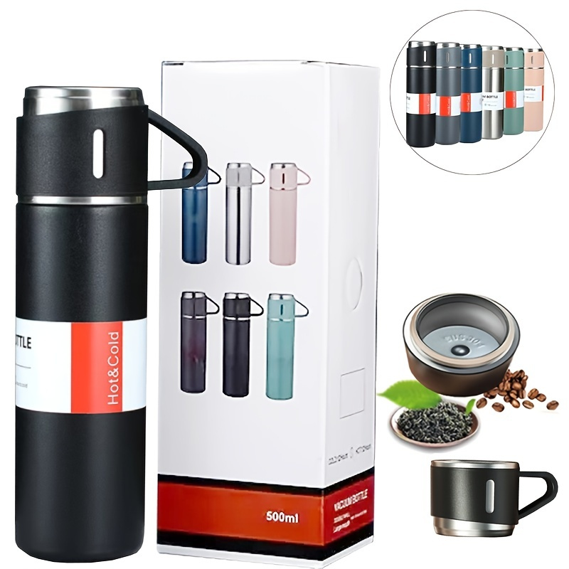 

1pc 500ml/16.91oz Double Layer Stainless Steel Thermal Mug Tea Cup Set - Keep Beverages Hot For 10 Hours, Cold For 20 Hours
