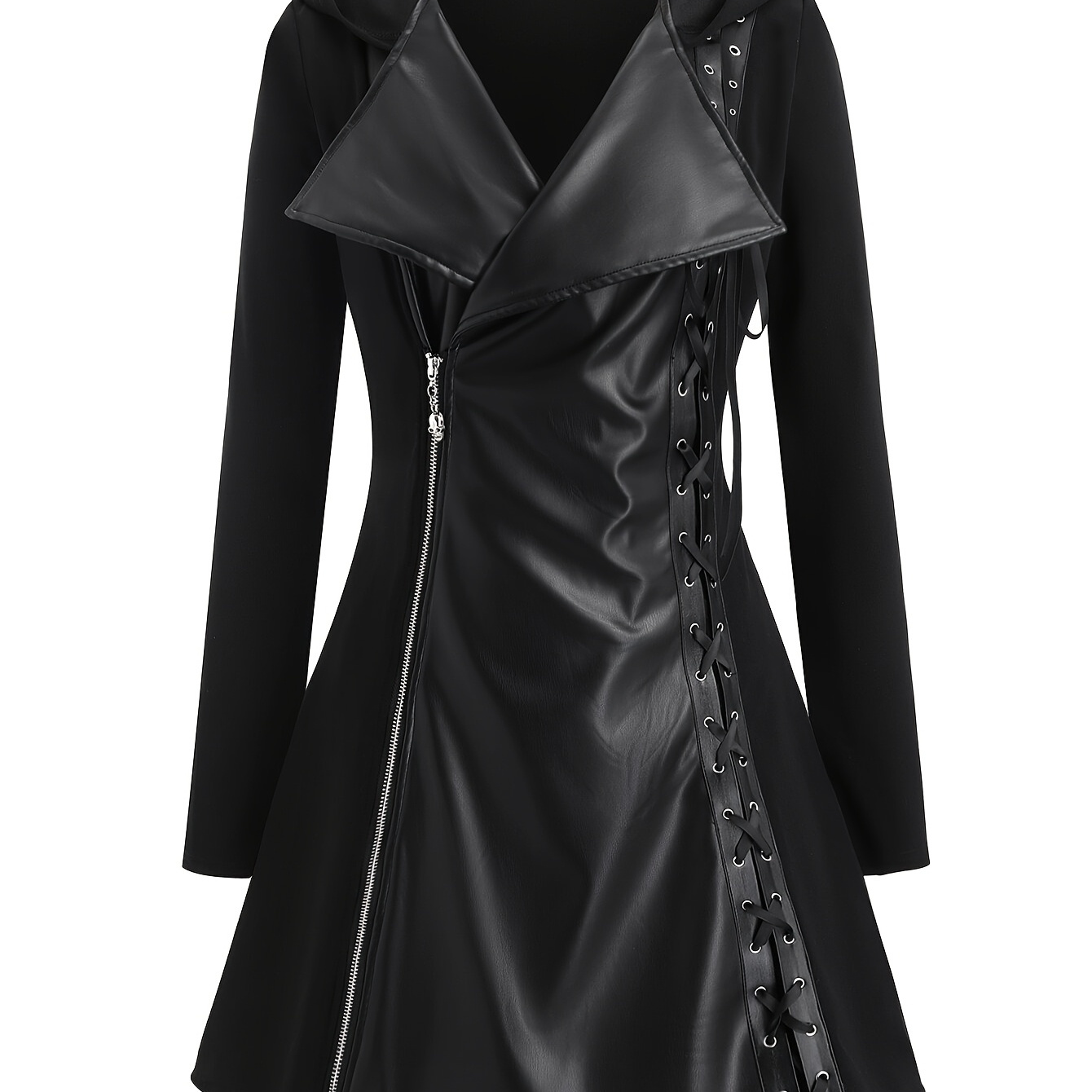 

Women'-inspired Long Sleeve Jacket With Tie Detail - Machine Washable, Polyester For Spring/fall