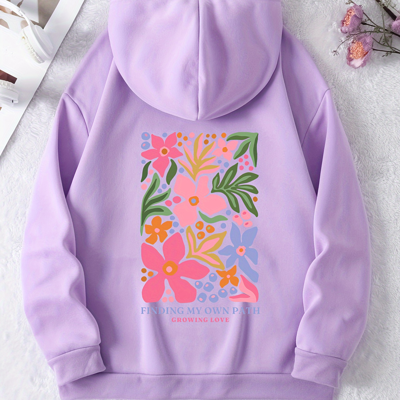 

Graphic Print Hoodie, Drawstring Casual Hooded Sweatshirt For Winter & Fall, Women's Clothing