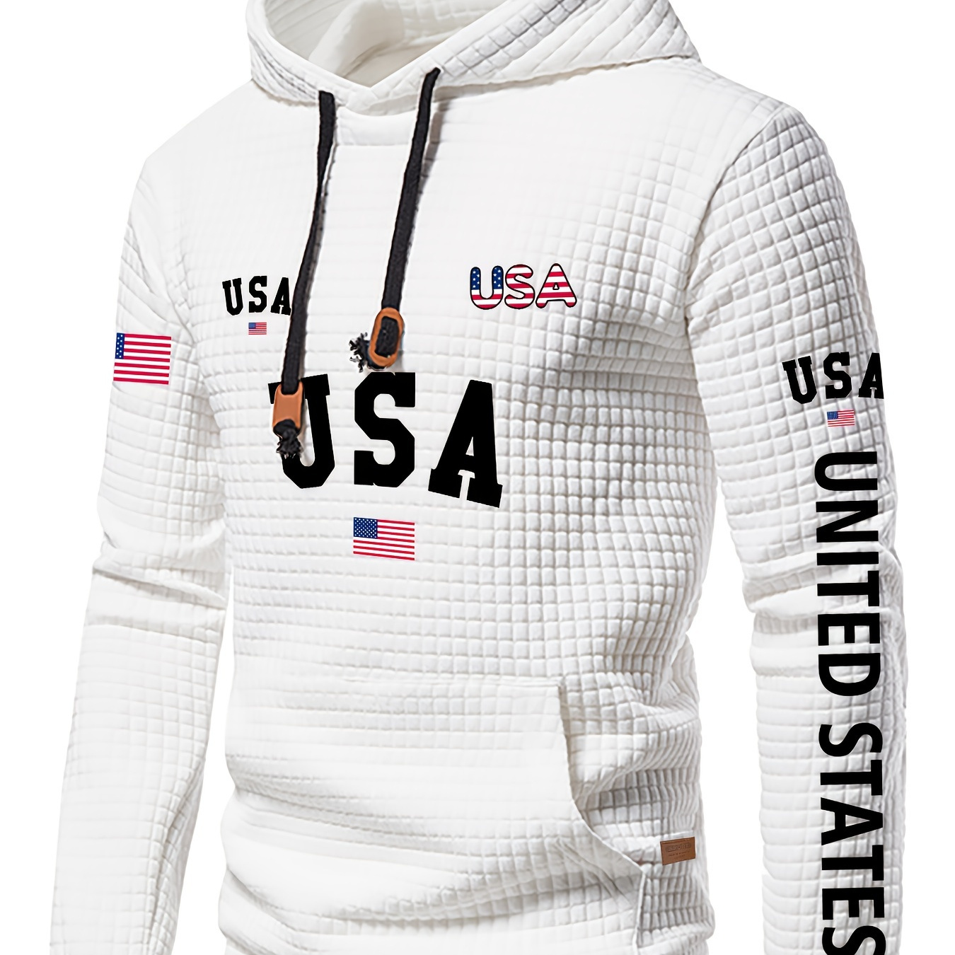 

Men's Usa Print Hoodie, Casual Long Sleeve Hooded Sweatshirt For Outdoor